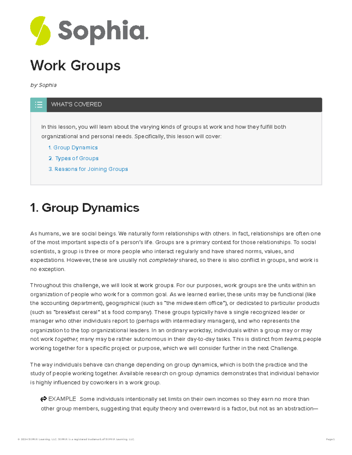 Work-groups - Notes - Work Groups by Sophia In this lesson, you will ...
