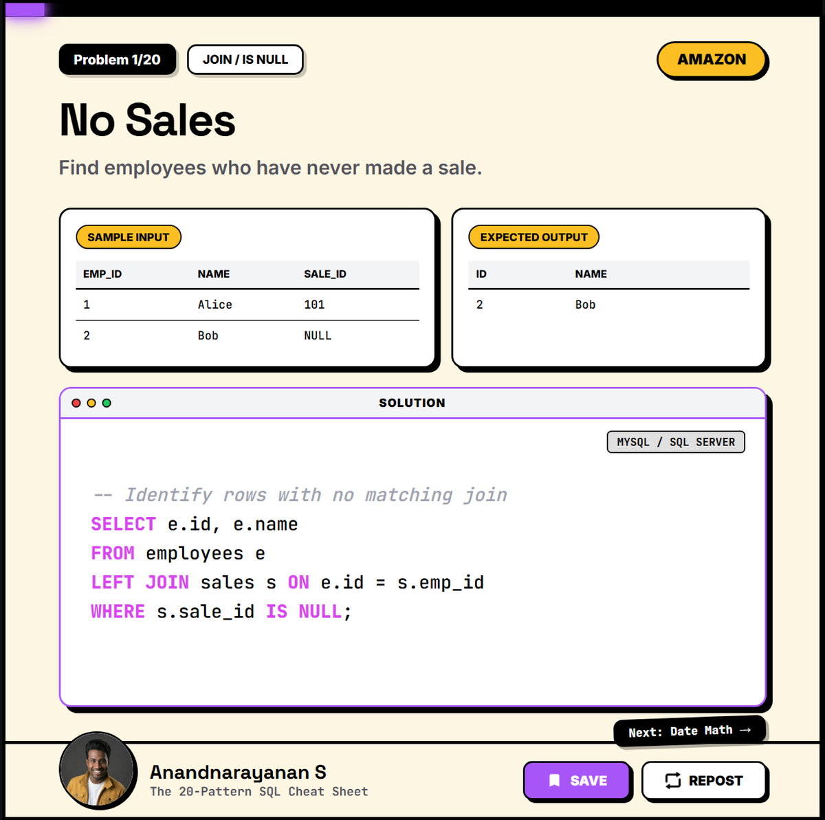 SQL Cheatsheet: 20 Essential Patterns for Data Analysis - Studocu