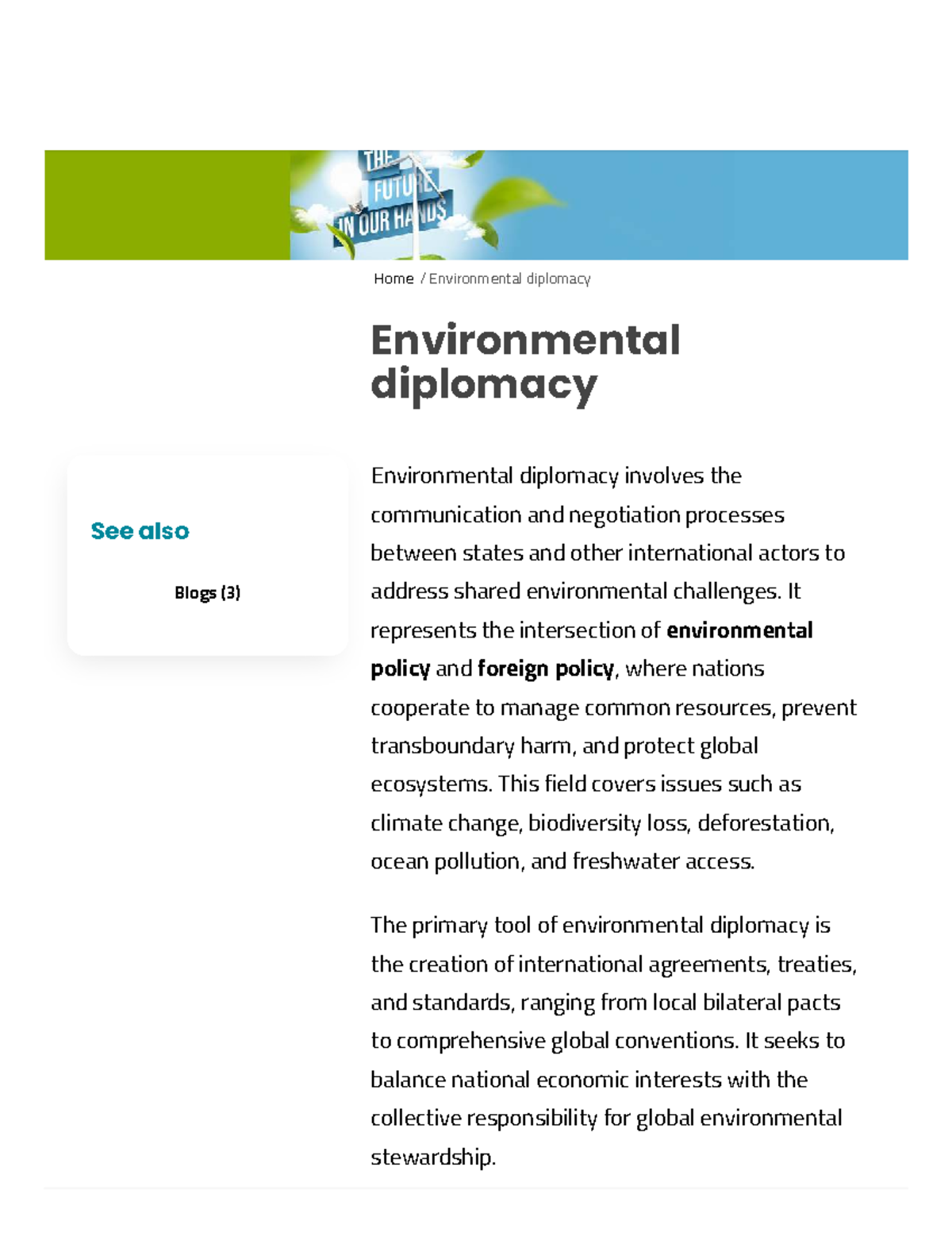 Environmental Diplomacy: Strategies and Global Cooperation - Studocu