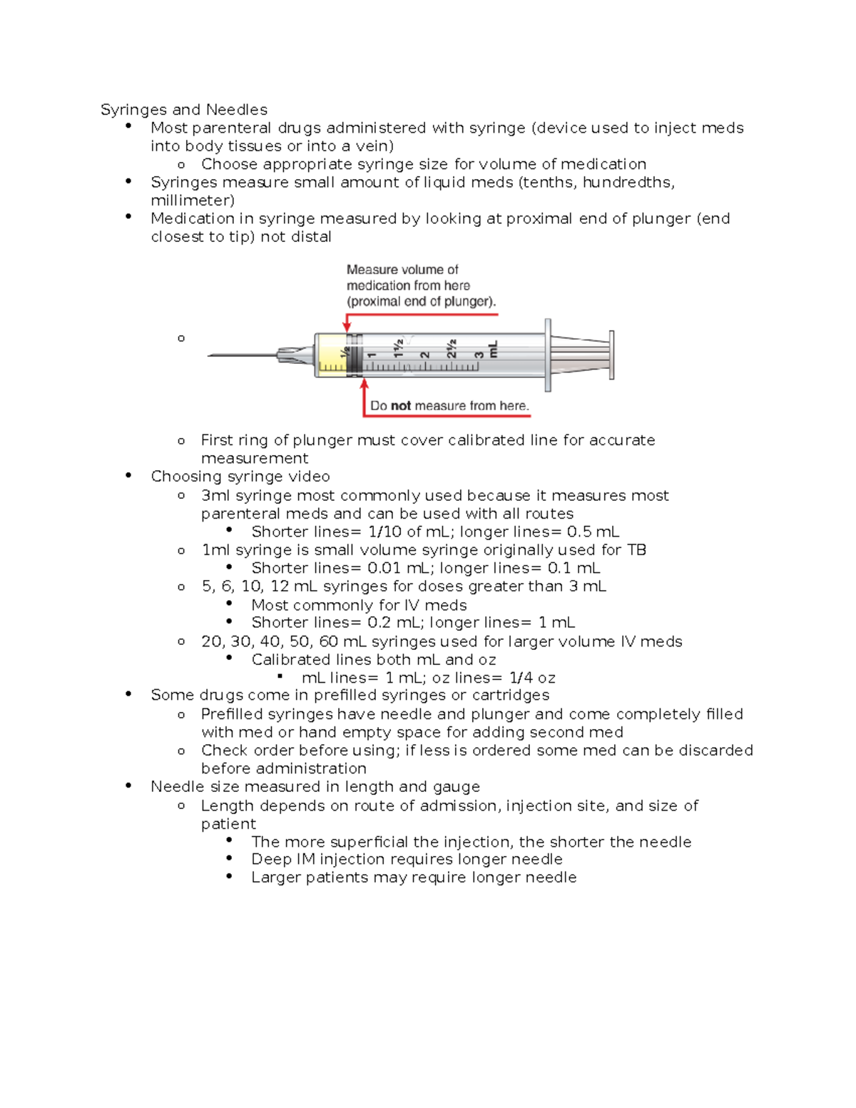 Dosage Calculation: Syringe, Needle, and Powder Preparation Tips - Studocu