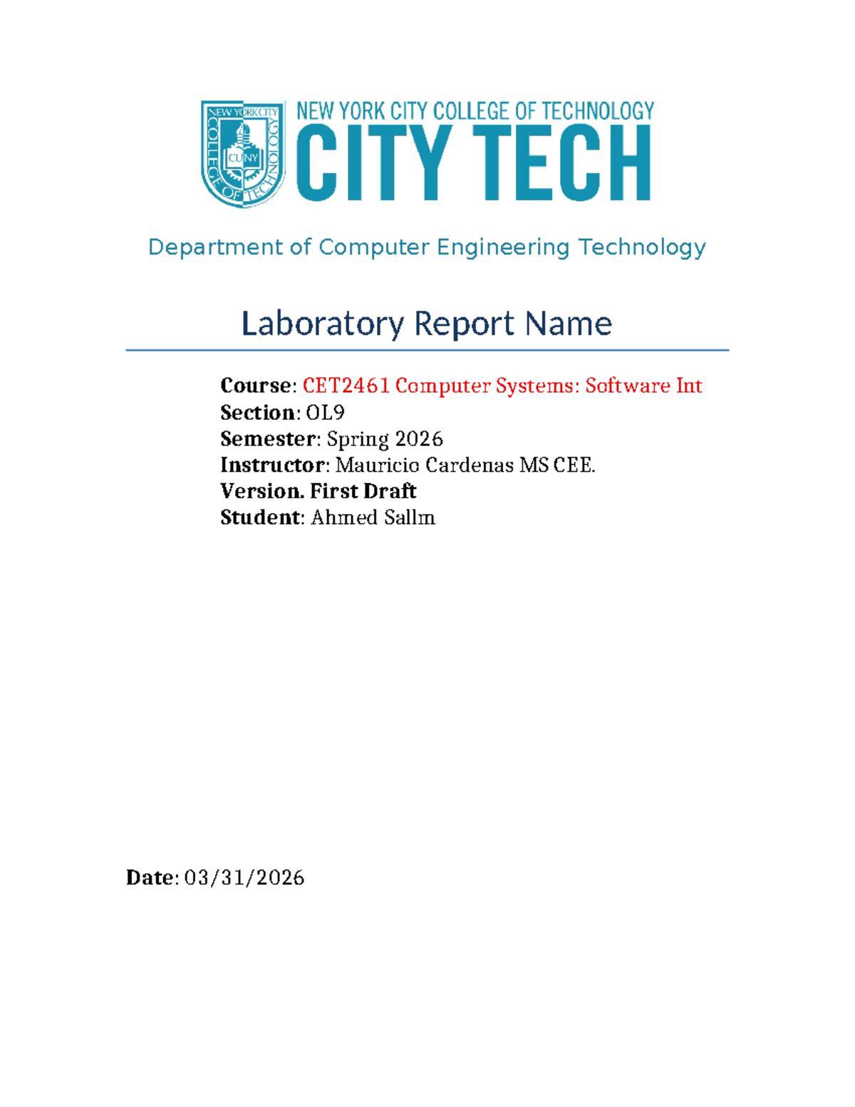 CET2461 Lab Report: Arduino Microcontroller Experiments by Ahmed Sallm ...