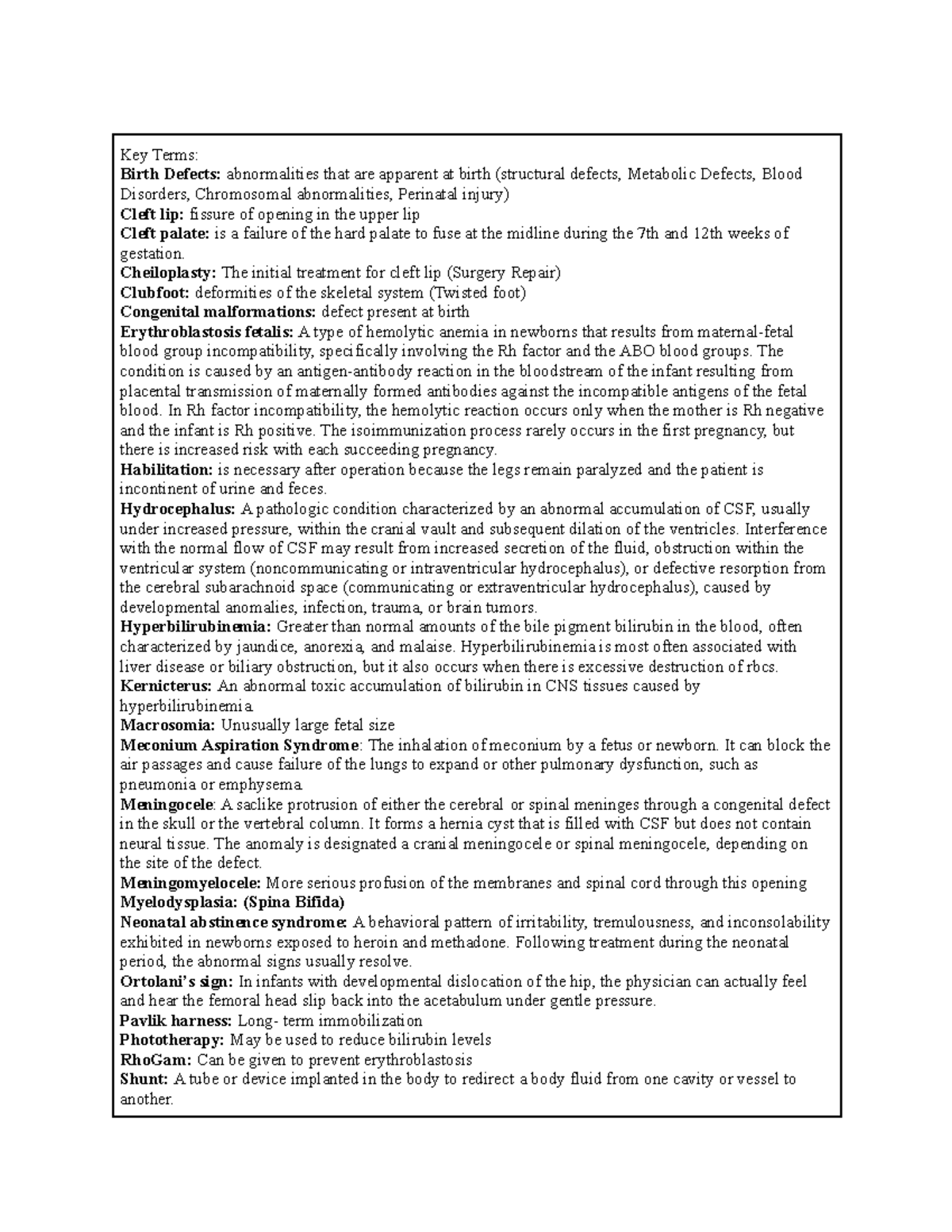 Maternity Chapter 14: Key Terms & Nursing Interventions on Birth ...