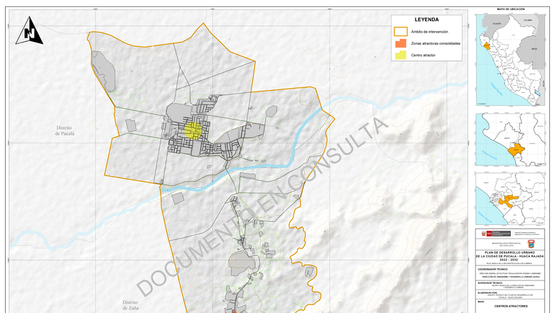 PDU D-4.1.9: Mapa de Ubicación y Centros Atractores en Pucalá - Studocu