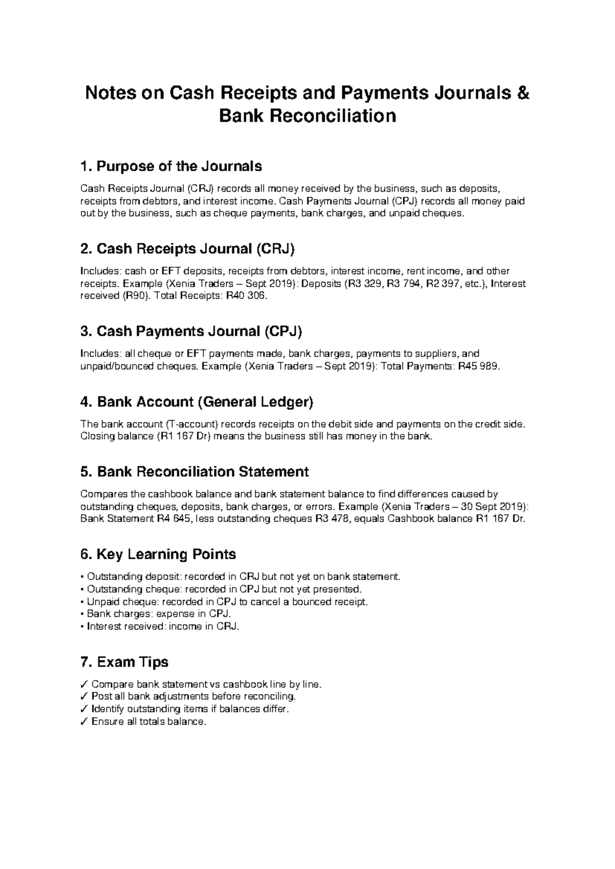 Cash Receipts and Payments Journals Notes (ACCT 101) - Studocu
