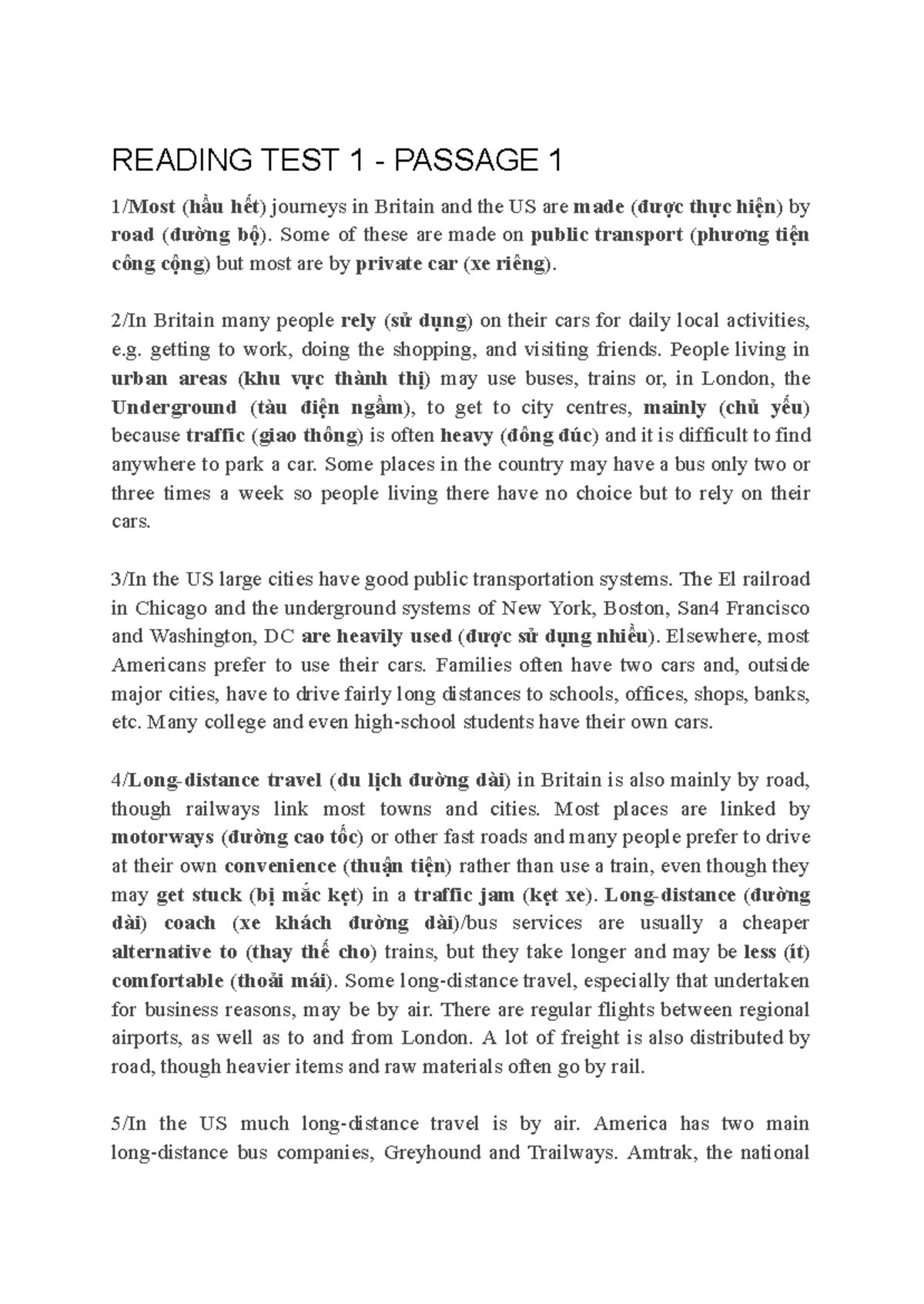 Reading TEST 1 - Passages 1 & 2 Overview and Analysis - Studocu