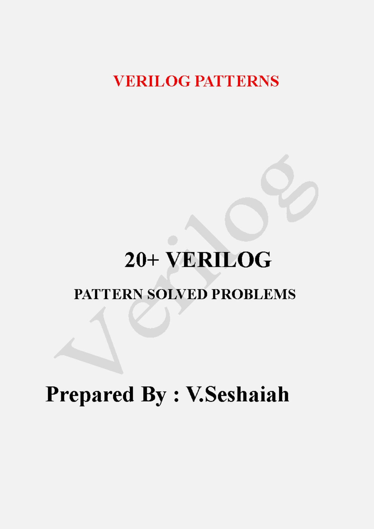 Verilog Patterns: 20+ Solved Problems for Practice - Studocu