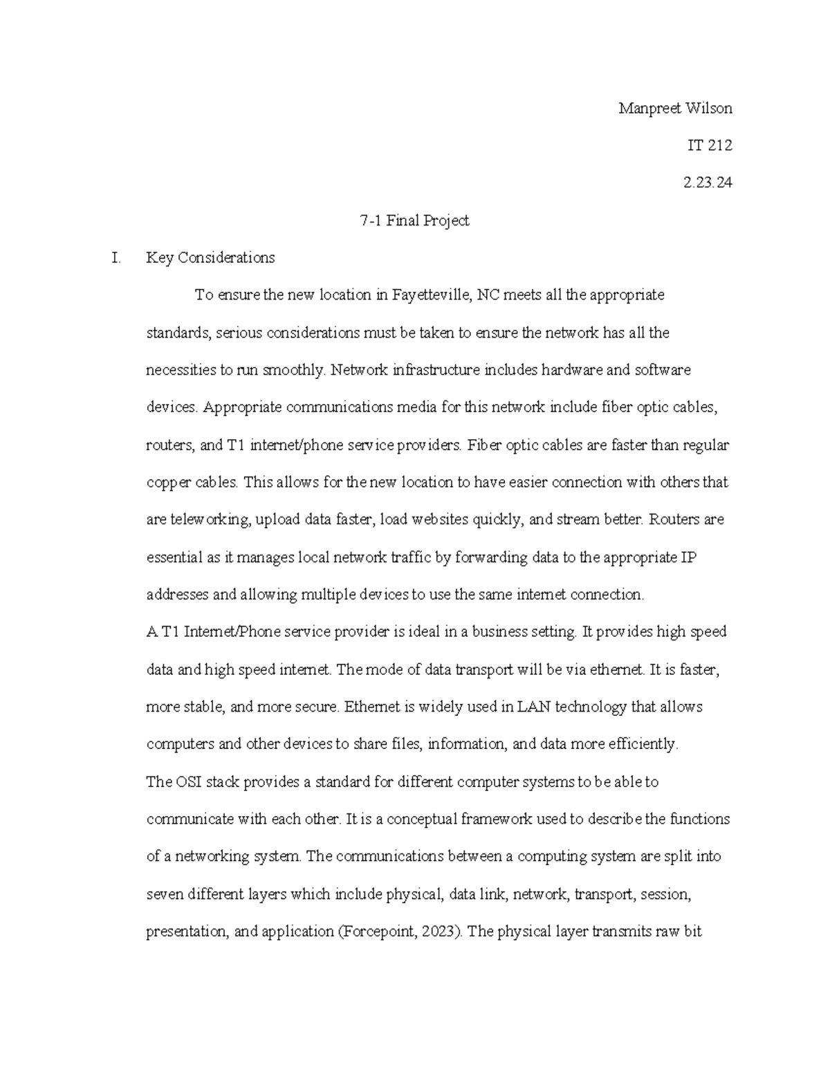 IT 212 Final Project: Network Infrastructure for Fayetteville Office ...