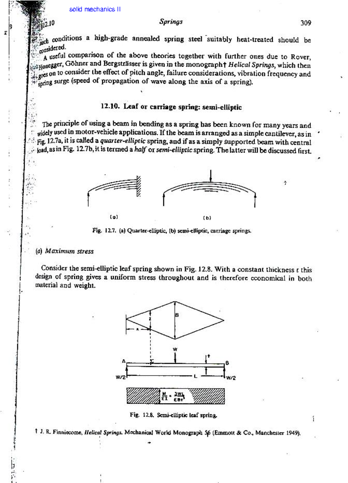 Leaf Springs Analysis - 3.2 Solid Mechanics II Study Notes - Studocu