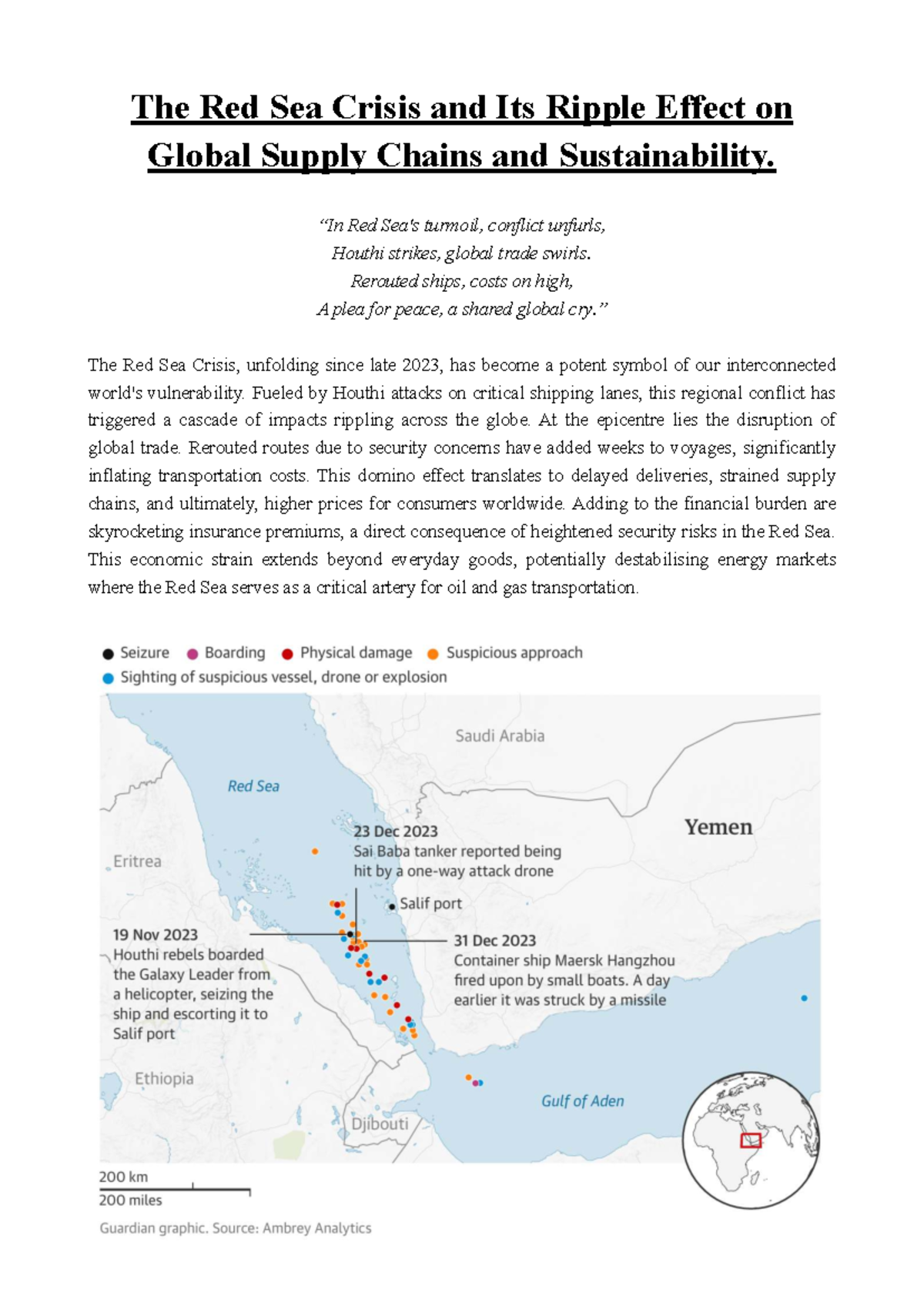 The Red Sea Crisis: Impacts on Global Supply Chains and Sustainability ...