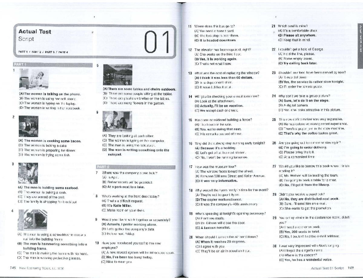 New Economy TOEIC LC Listening Answers - Studocu