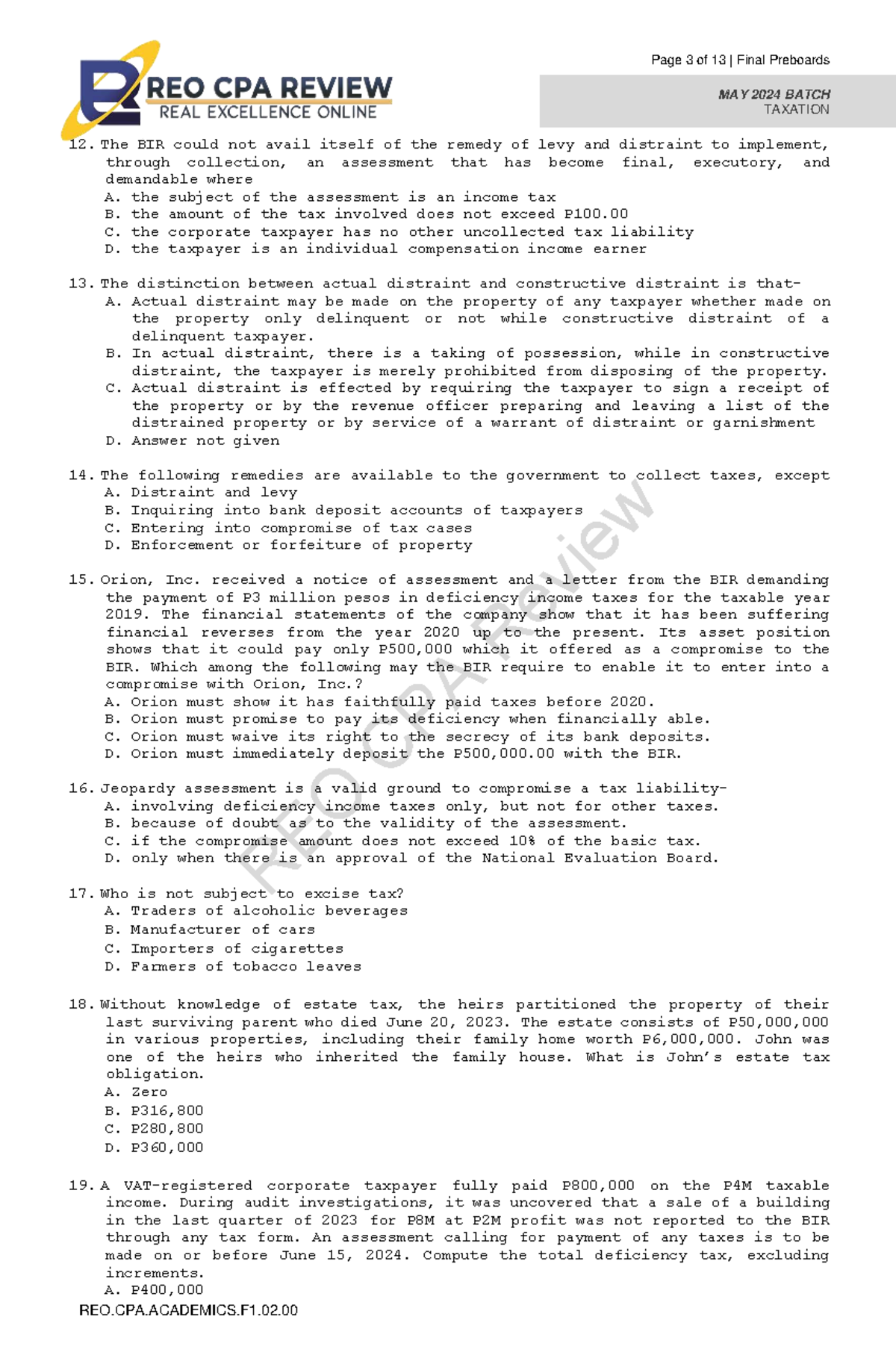 REO 07 TAX Final Preboards MAY 2024 BATCH Overview and Key Concepts ...
