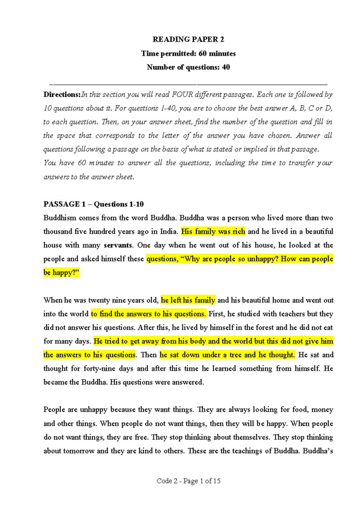 VSTEP Reading Test 2: Comprehensive Practice Questions - Studocu