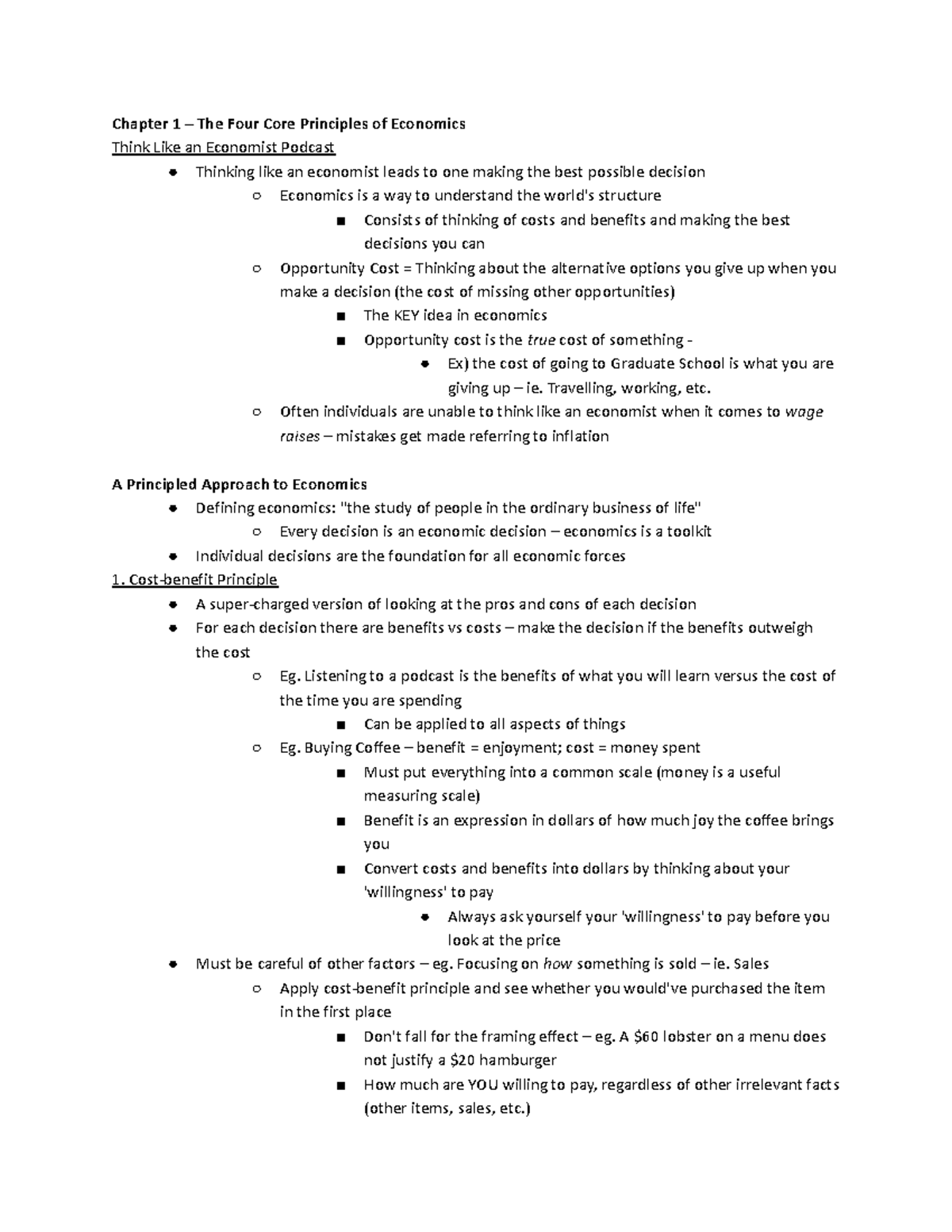 Microeconomics Notes - Key Concepts from Chapters 1 to 10 - Studocu