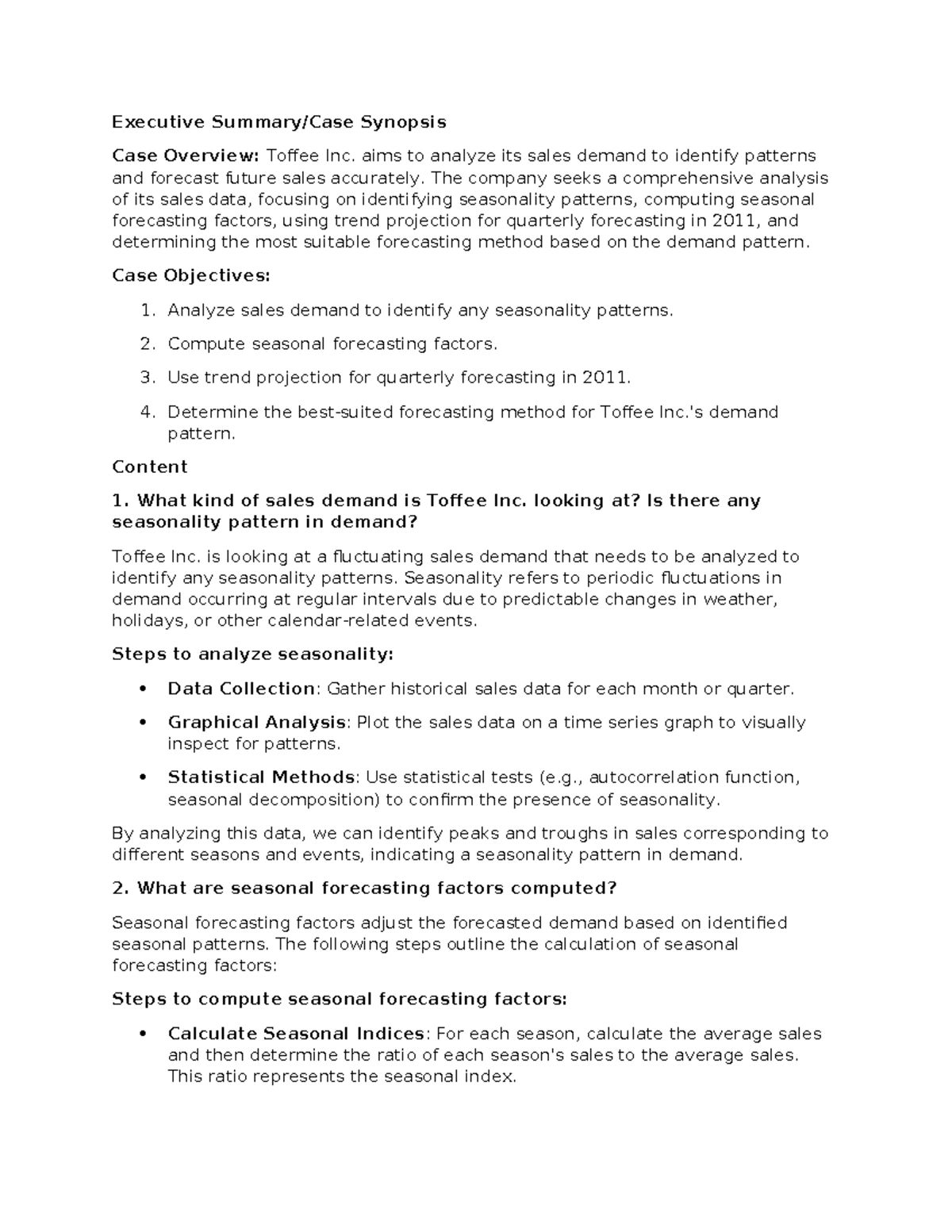 OPMT case study draft - Executive Summary/Case Synopsis Case Overview ...