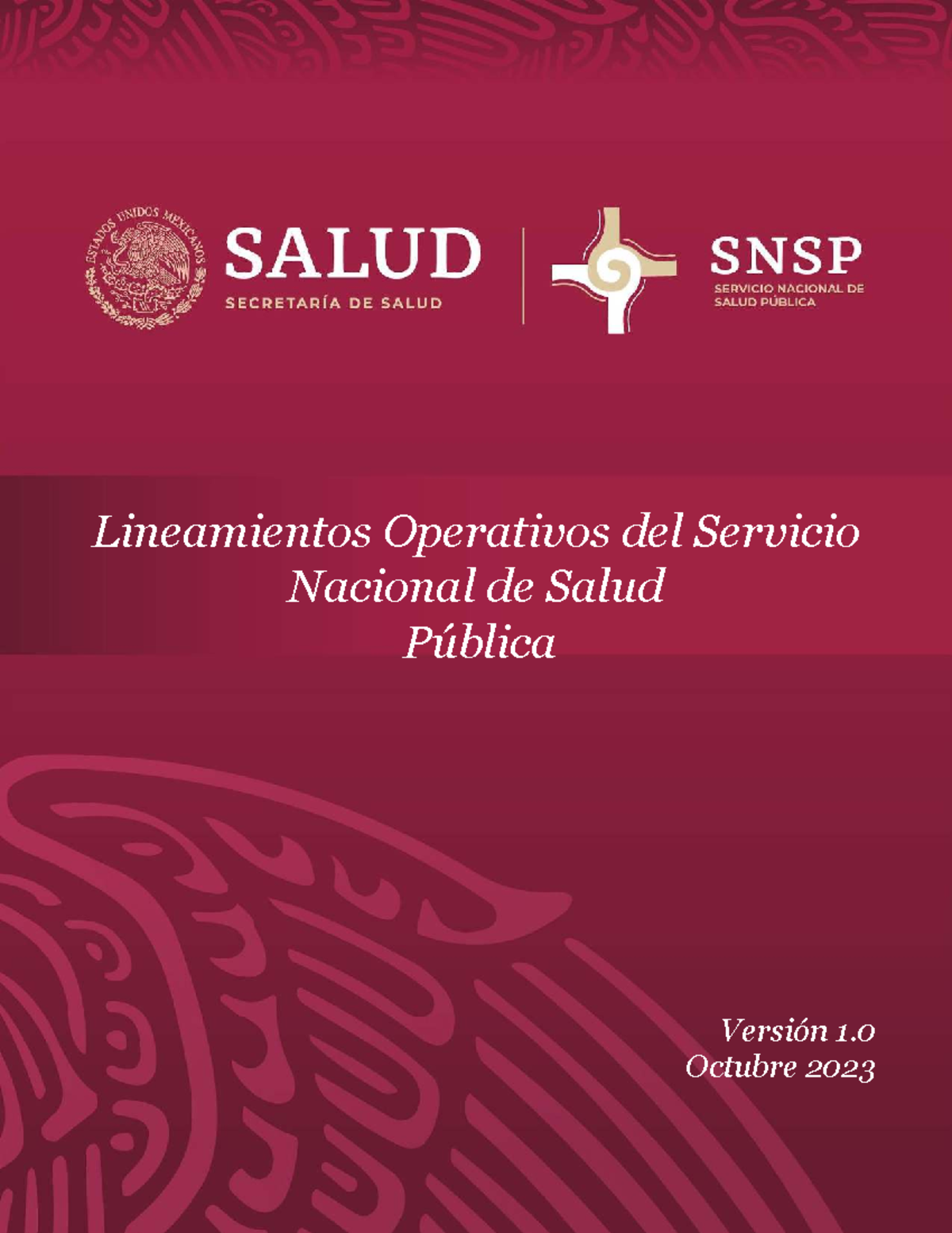 Lineamientos Operativos del SNSP - Versión 1.0 Octubre 2023 - Studocu