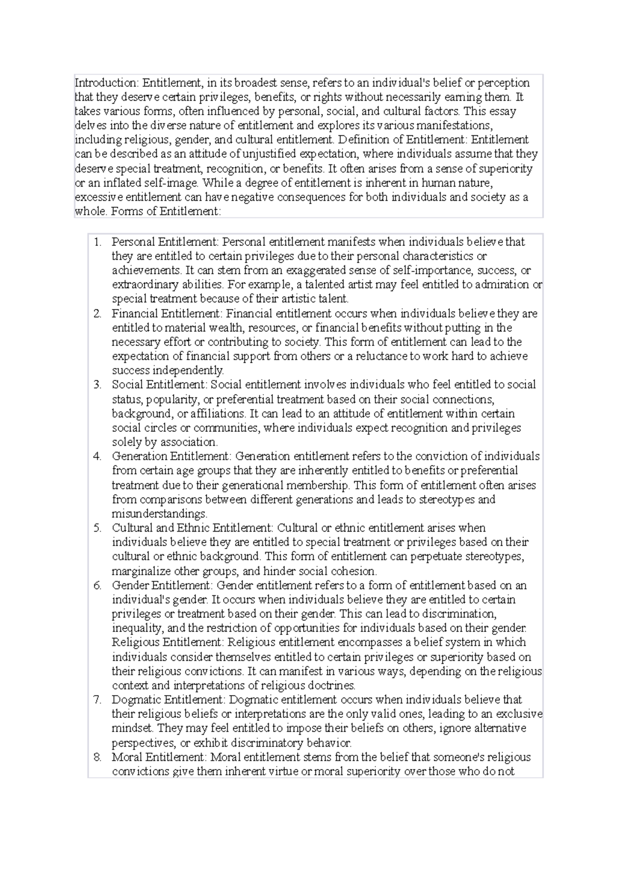 Exploring the Multidimensional Nature of Entitlement: A Comprehensive ...