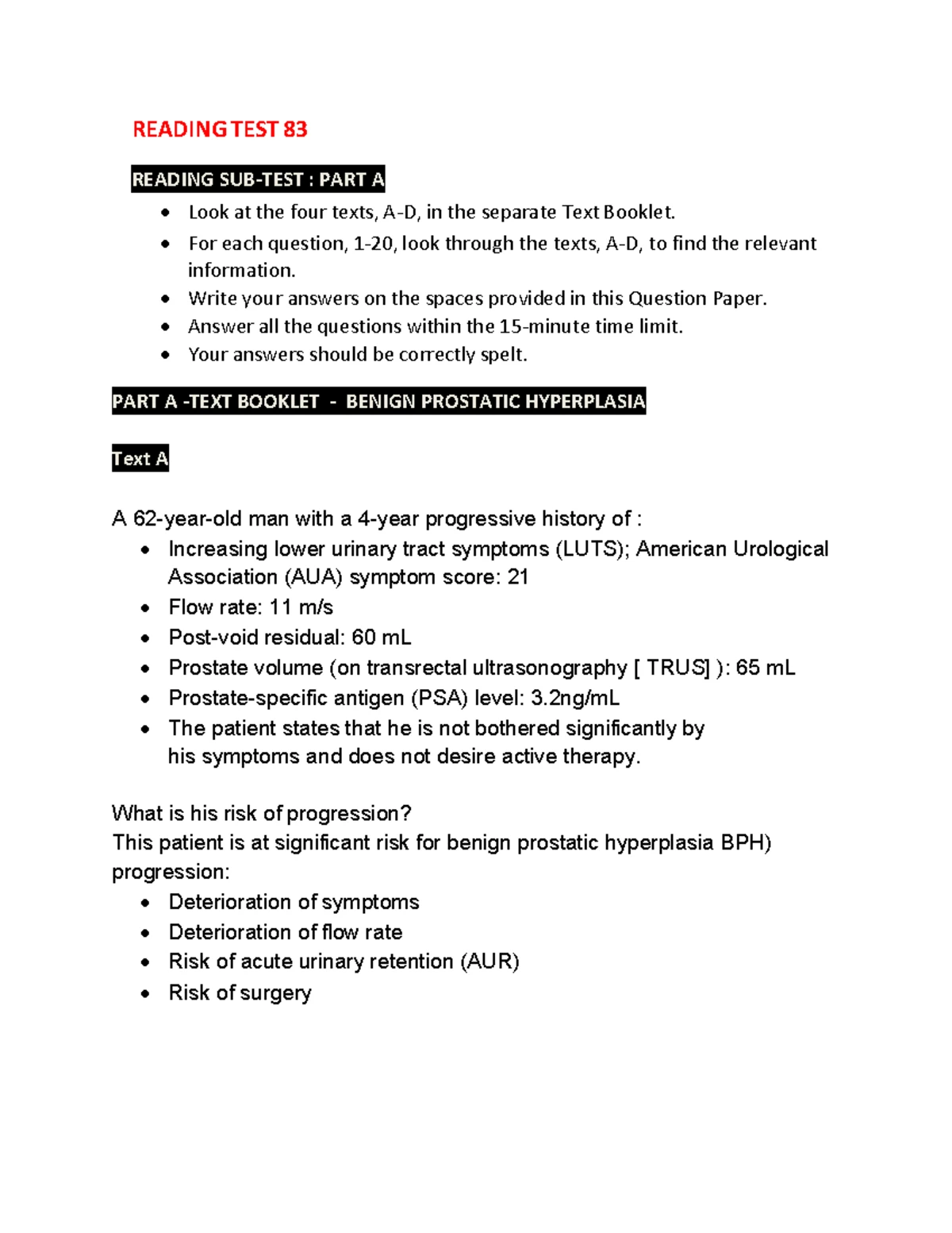 Writing Answer Booklet for OET - All Professions Guide - Studocu
