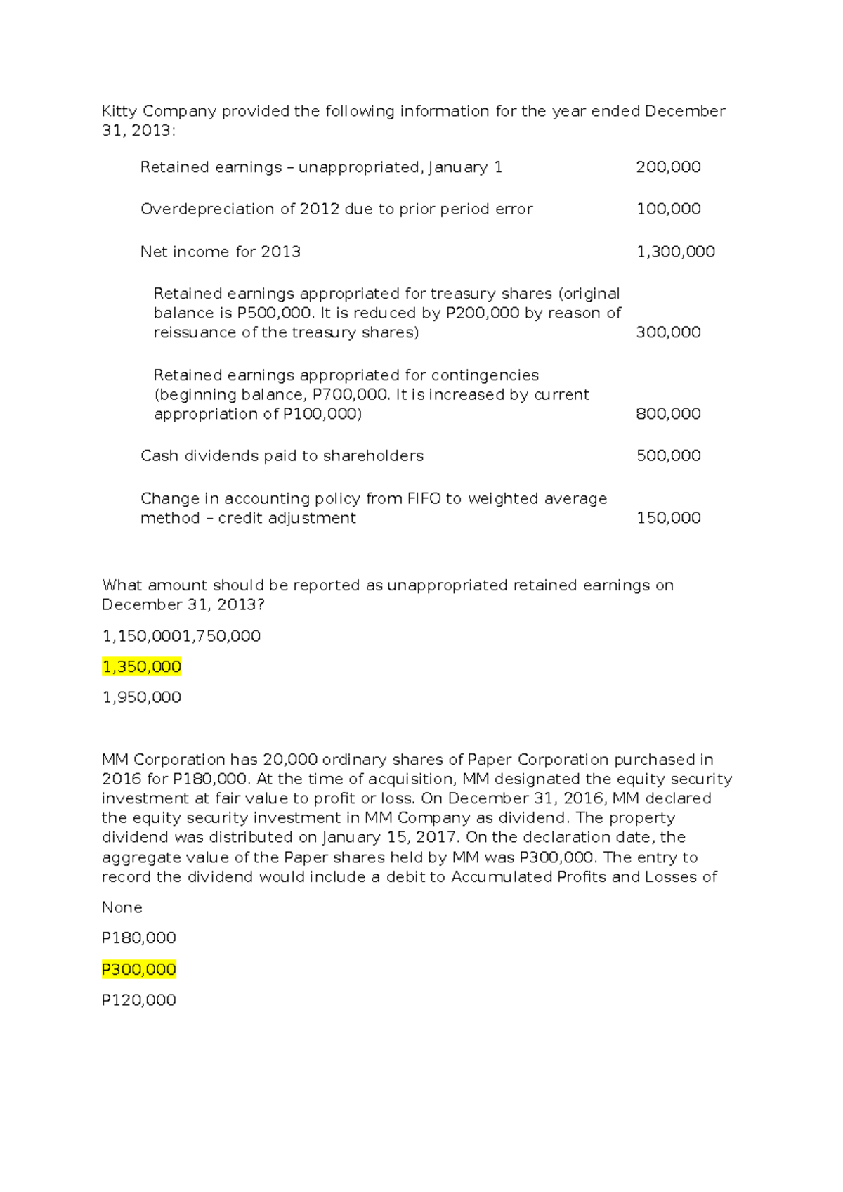 Accounting Review: Retained Earnings and Financial Reporting Analysis ...