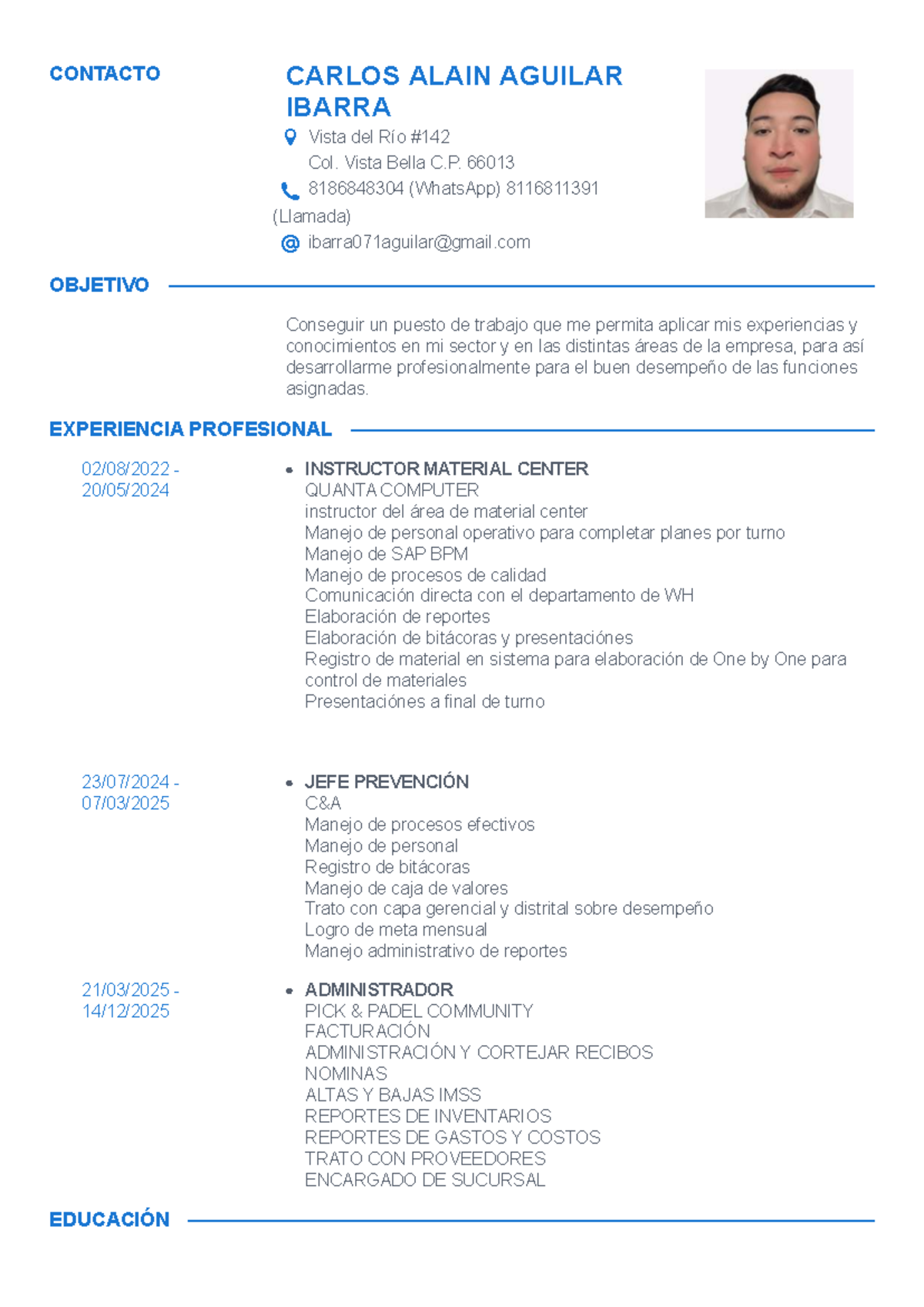 CV Alain Ibarra - Marketing Professional Overview - Studocu