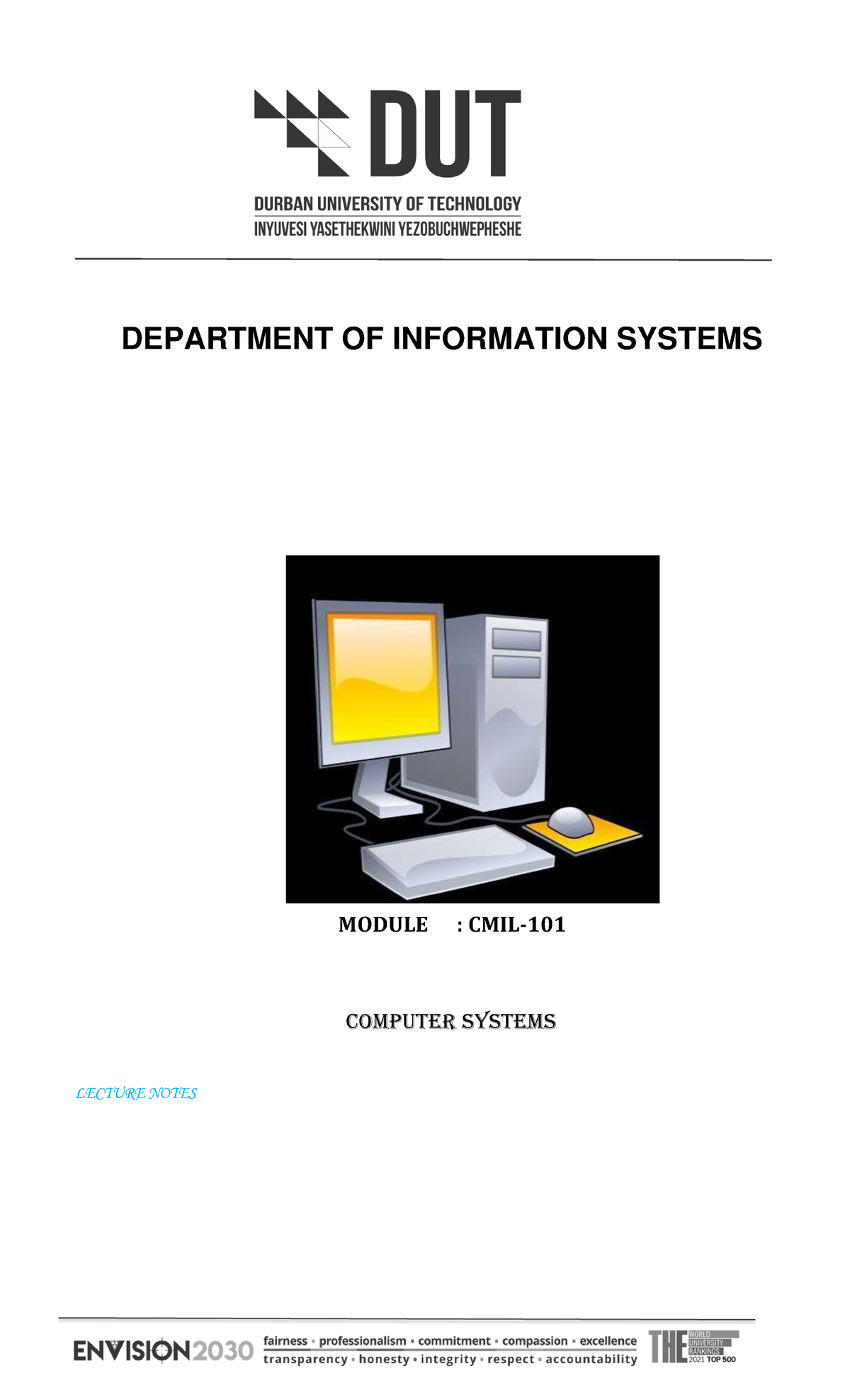 Chapter 2 Hardware - DEPARTMENT OF INFORMATION SYSTEMS MODULE : CMIL ...