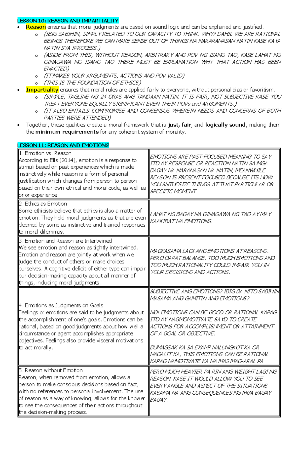 Final Notes on Reason, Impartiality, and Ethical Theories (PHIL 101 ...