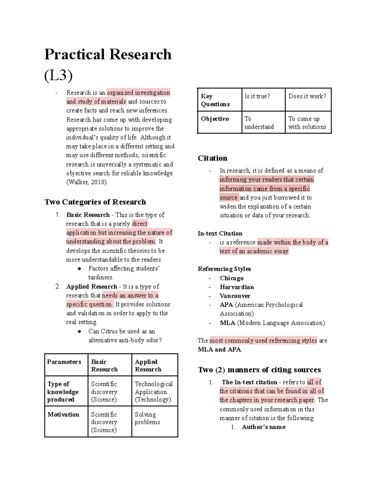 Practical Research (L3): Understanding Research Methods and Citations ...