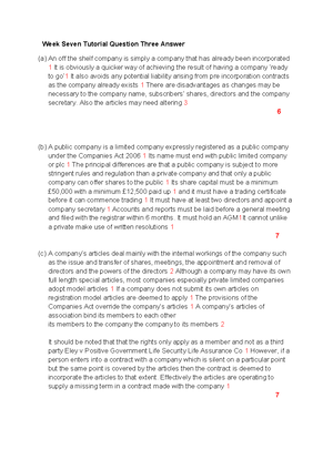 Week 7 Tutorial Question One - They agree to sell a recording studio in ...