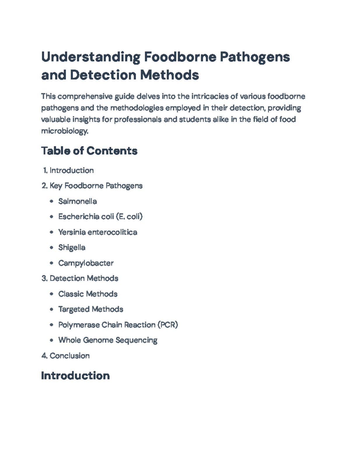 Understanding Foodborne Pathogens and Detection Methods: A Guide ...