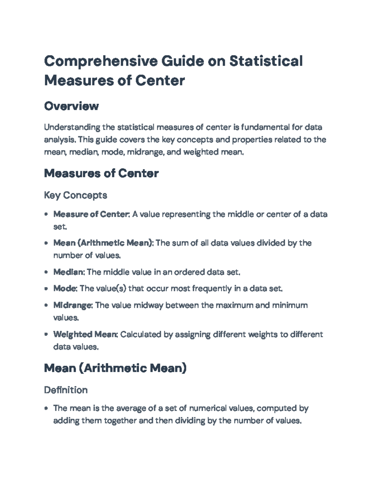 Comprehensive Guide on Statistical Measures of Center (Statistics 101 ...