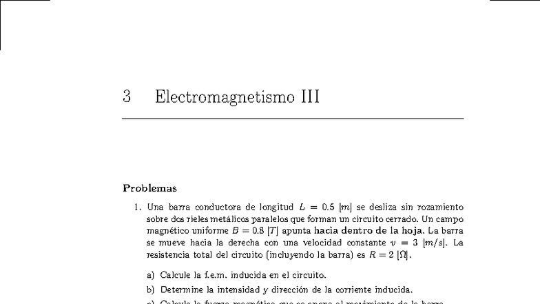 Guia Electro 3 Fisica II 2025 - 3 Electromagnetismo III Problemas Una ...