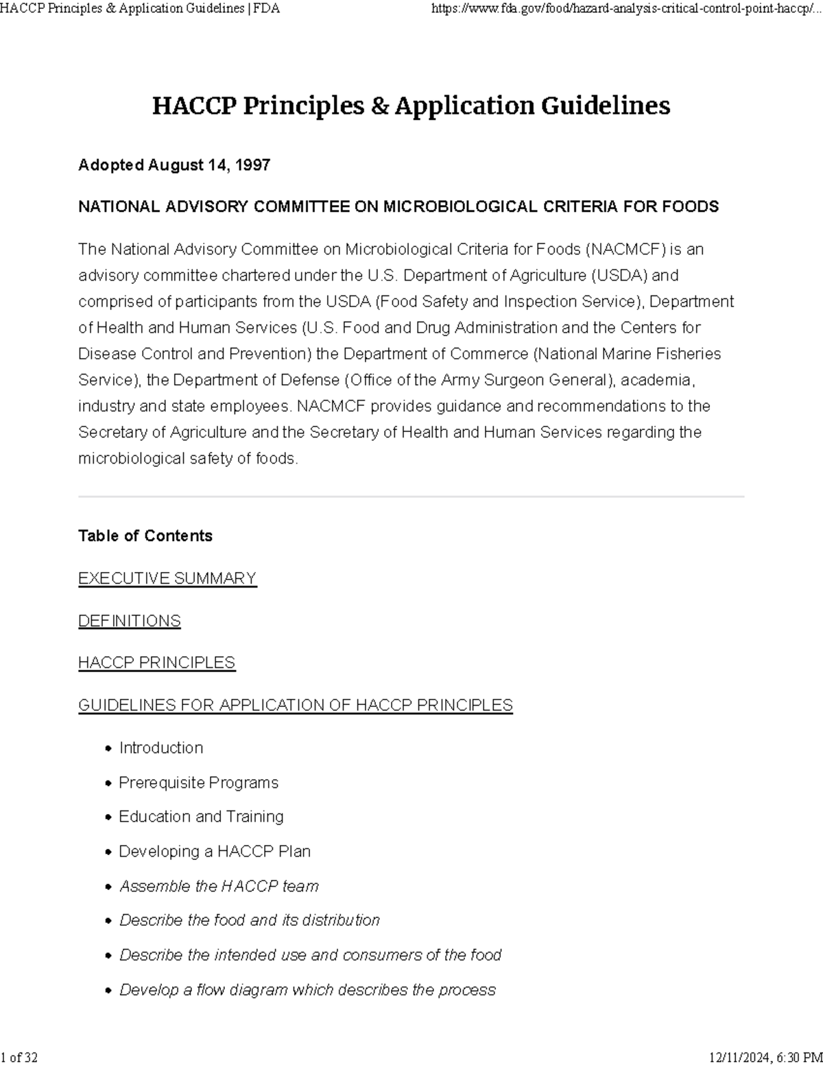 Haccp Principles & Application Guidelines - HACCP Principles ...