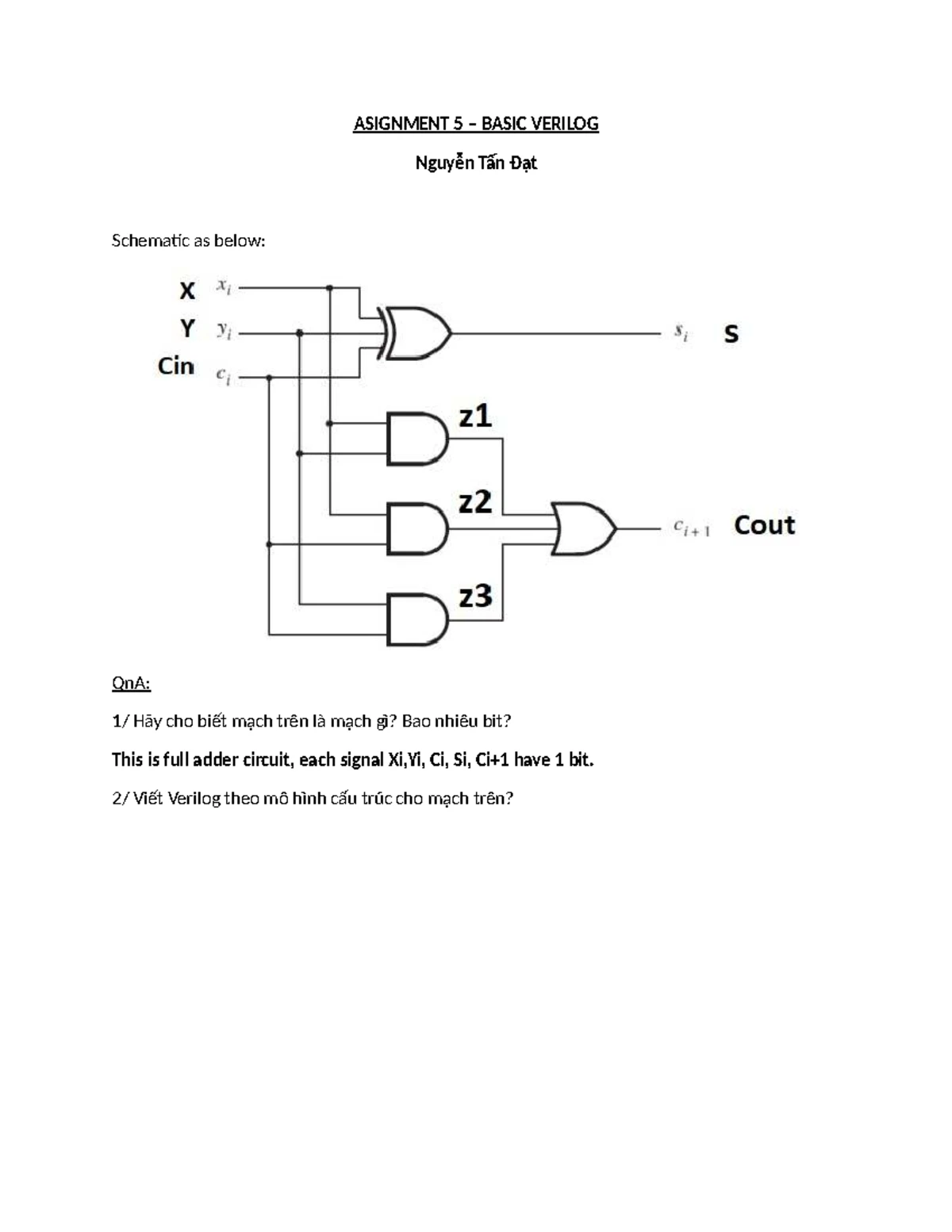 Assign 10 Basic Verilog Nguyễn Tấn Đạt BIC21042025 - Embedded System ...