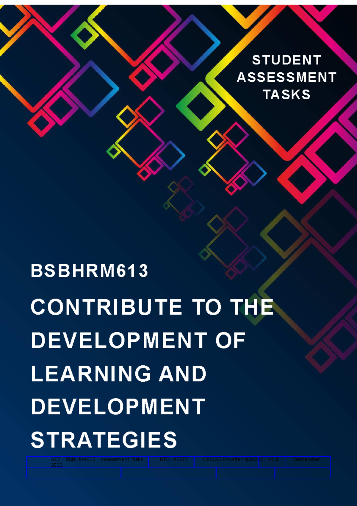 BSBHRM613 - Contribute to Learning & Development Strategies Assessments ...
