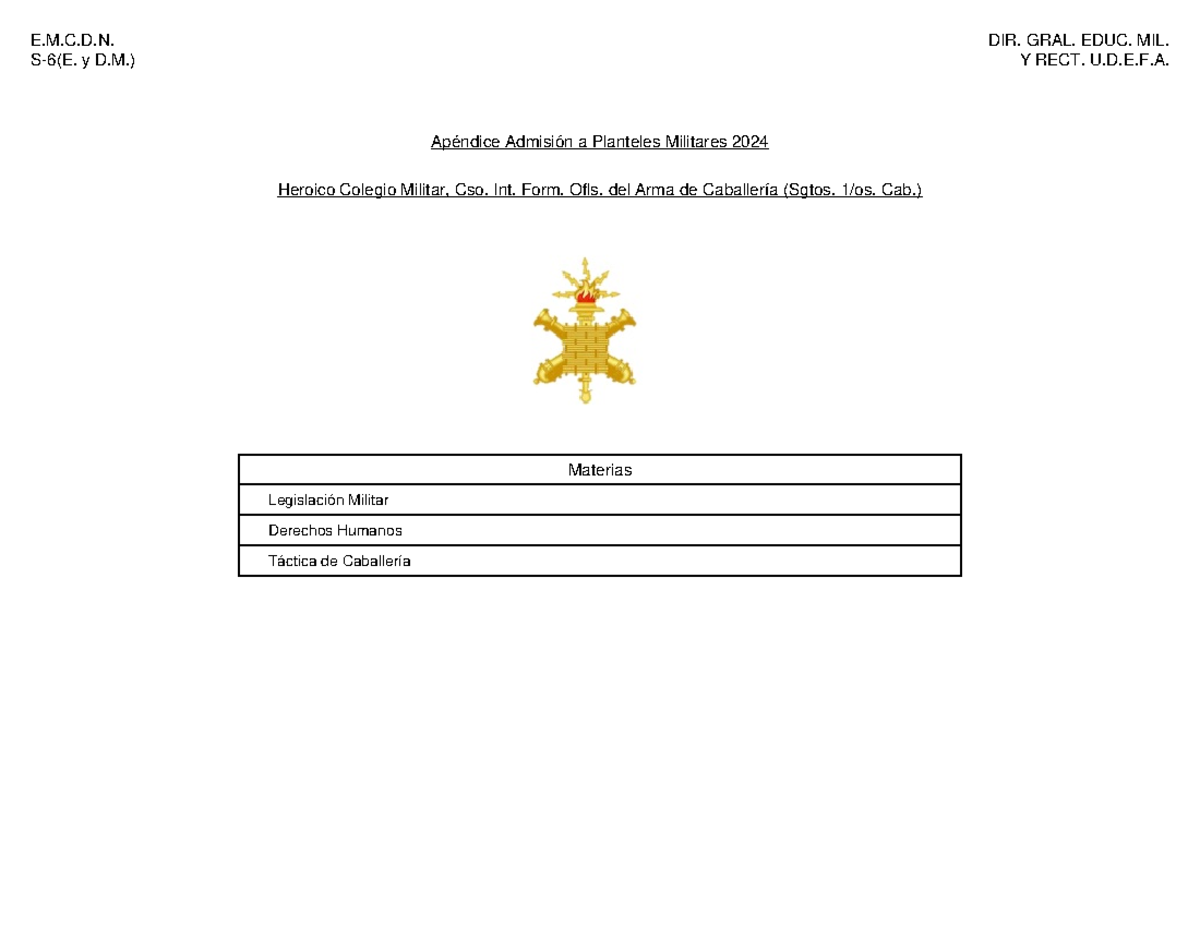 Temas para Estudiar en la Escuela Militar de Sargentos E.M.C.D.N-6