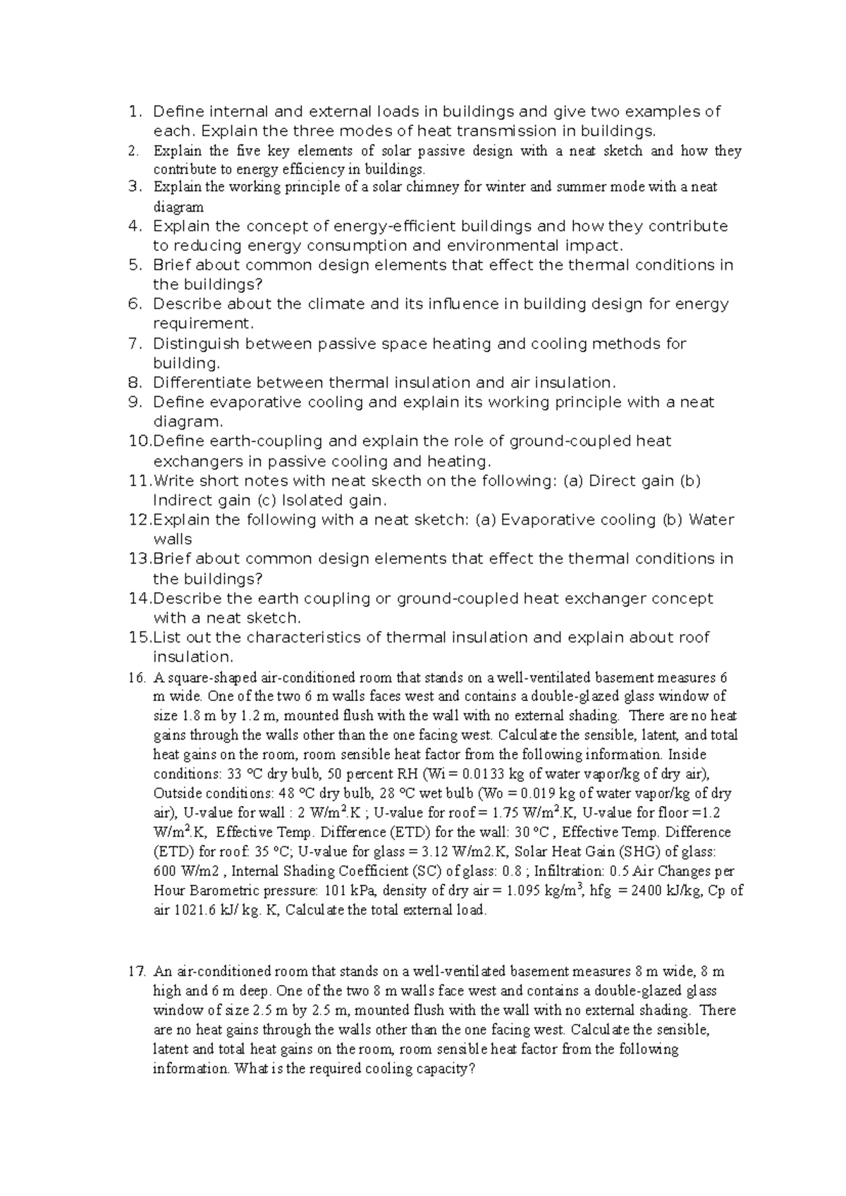 ESSB CT 2 Important Questions - Energy Systems for Sustainable ...