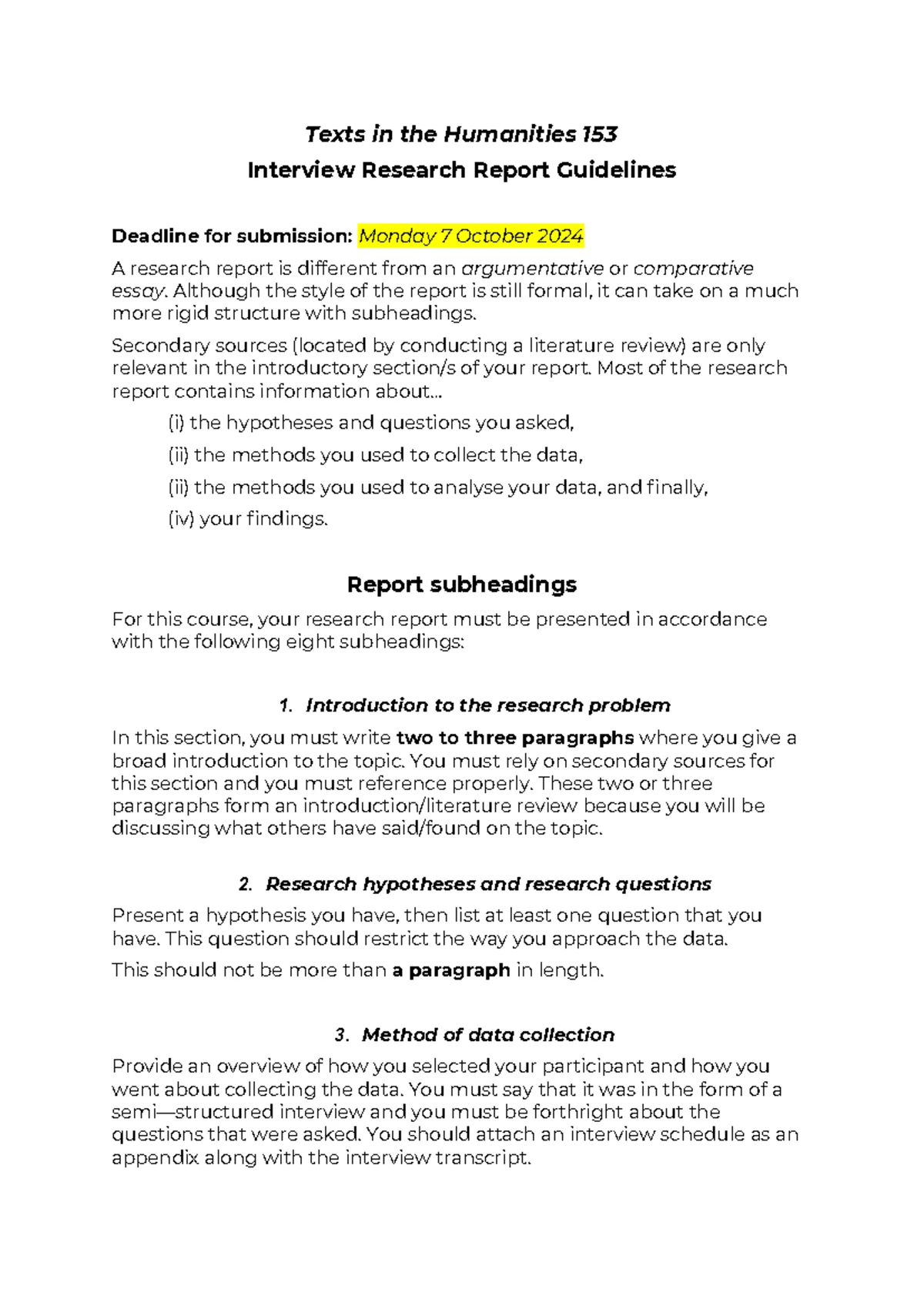 Guidelines for Quantitative Research Report 2023 - Texts in the ...