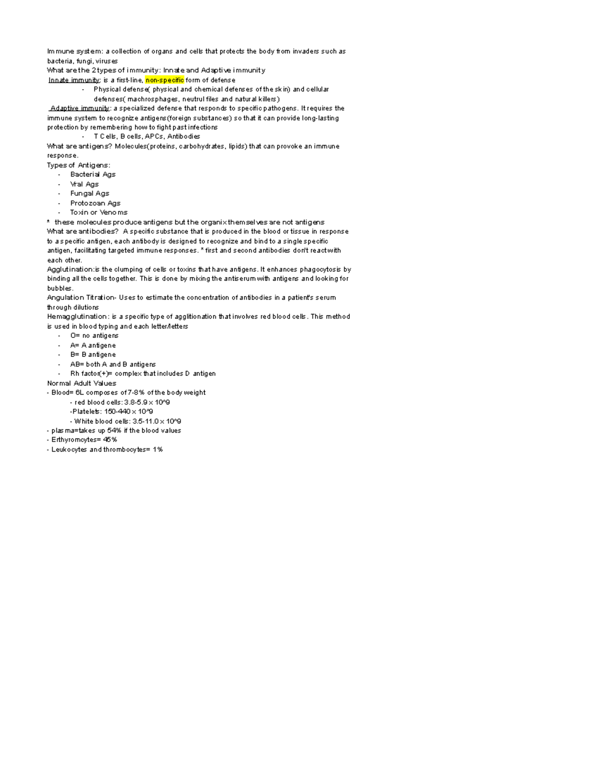 BIOL 101: Immune System Overview - Innate & Adaptive Immunity - Studocu