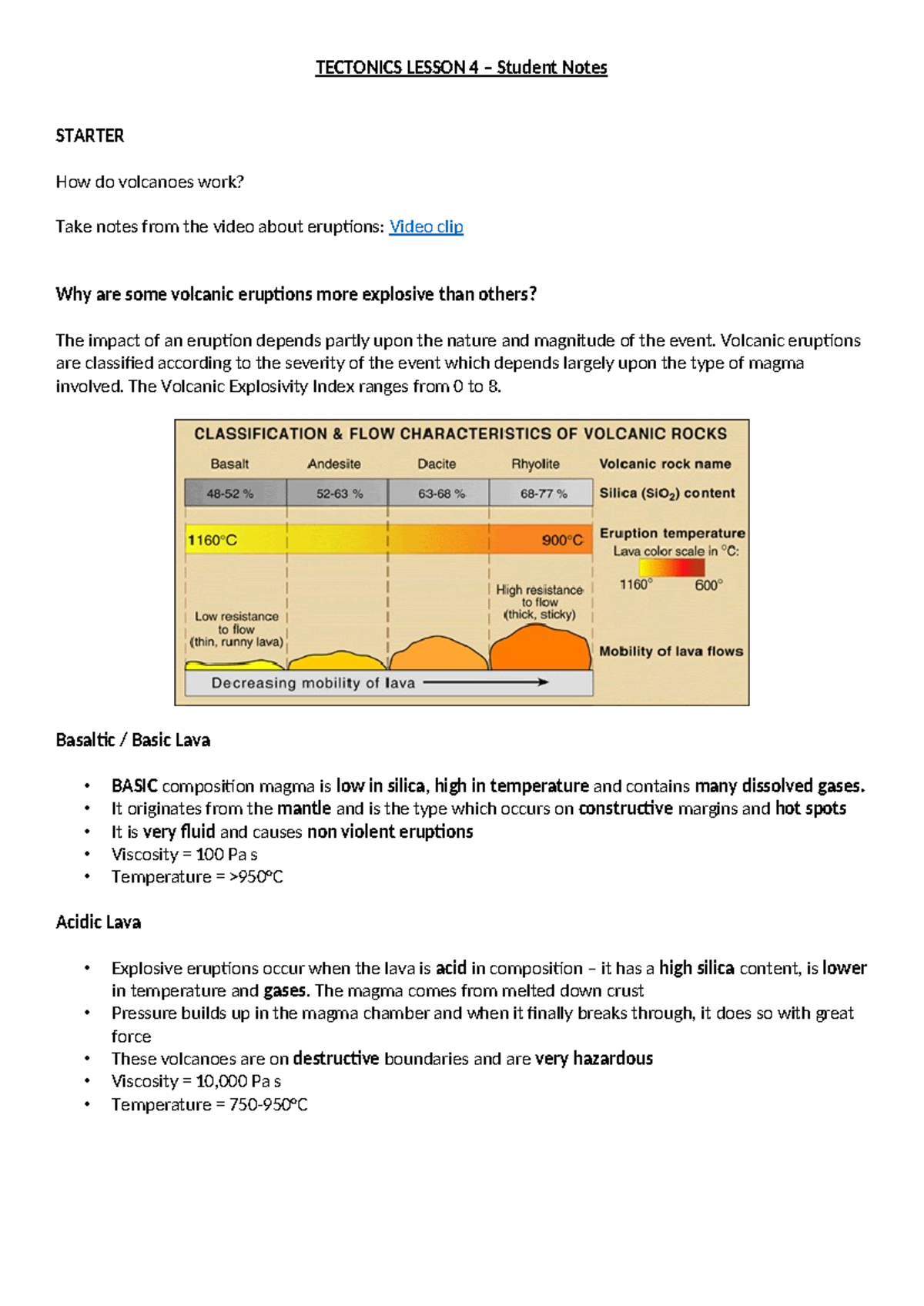 Lesson 4 Student Notes - TECTONICS LESSON 4 – Student Notes STARTER How ...
