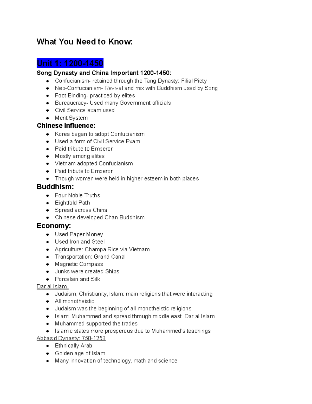 AP World Study Guide: Final Exam Coverage Units 1-7 - Studocu