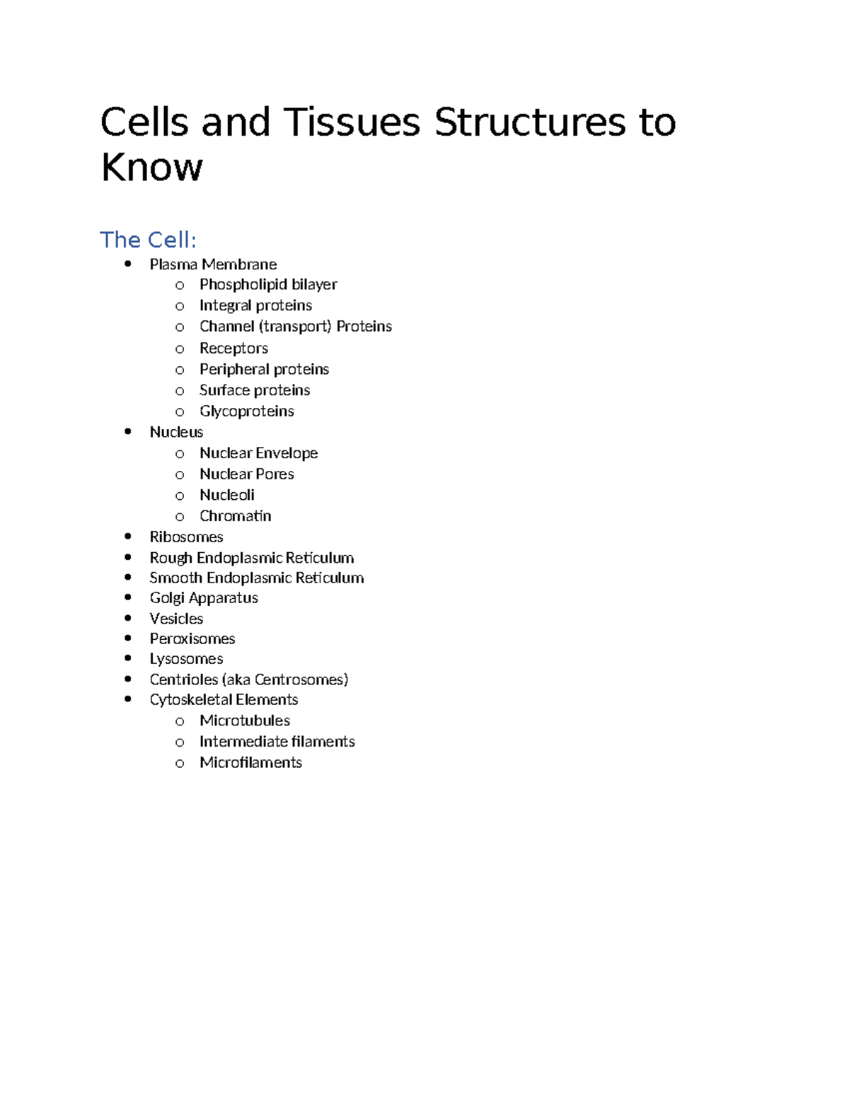 Human Anatomy: Cells and Tissues Structures Overview (Bio 101) - Cells ...