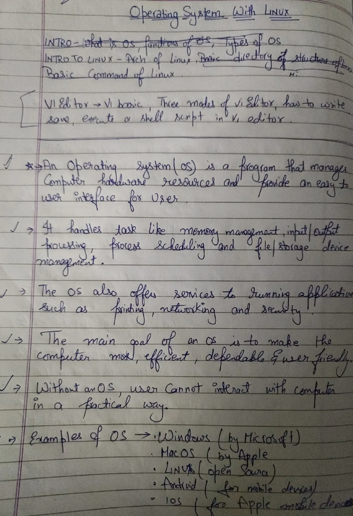 Operating system - OS NOTES - Operating System UNIT- 1 Introduction of ...