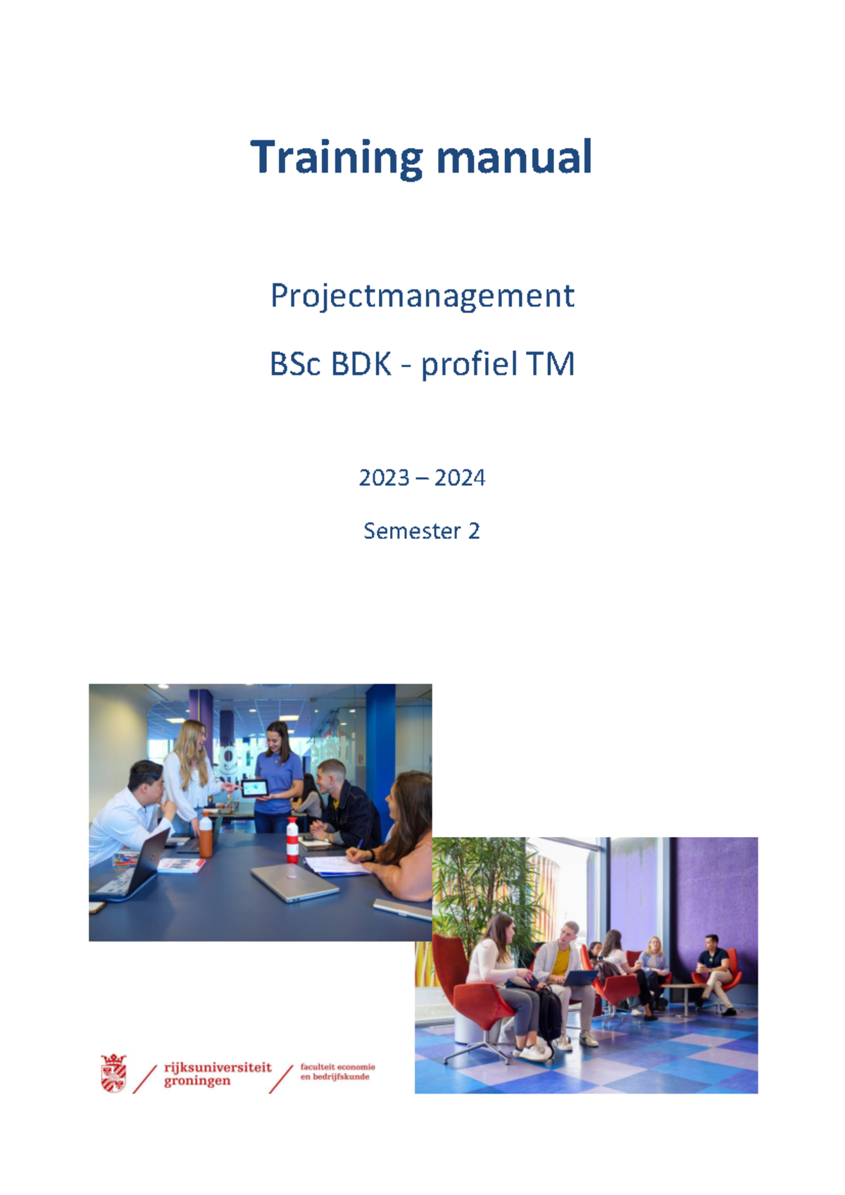 Training Manual for Project Management BSc BDK - Profile TM 2023-2024 ...