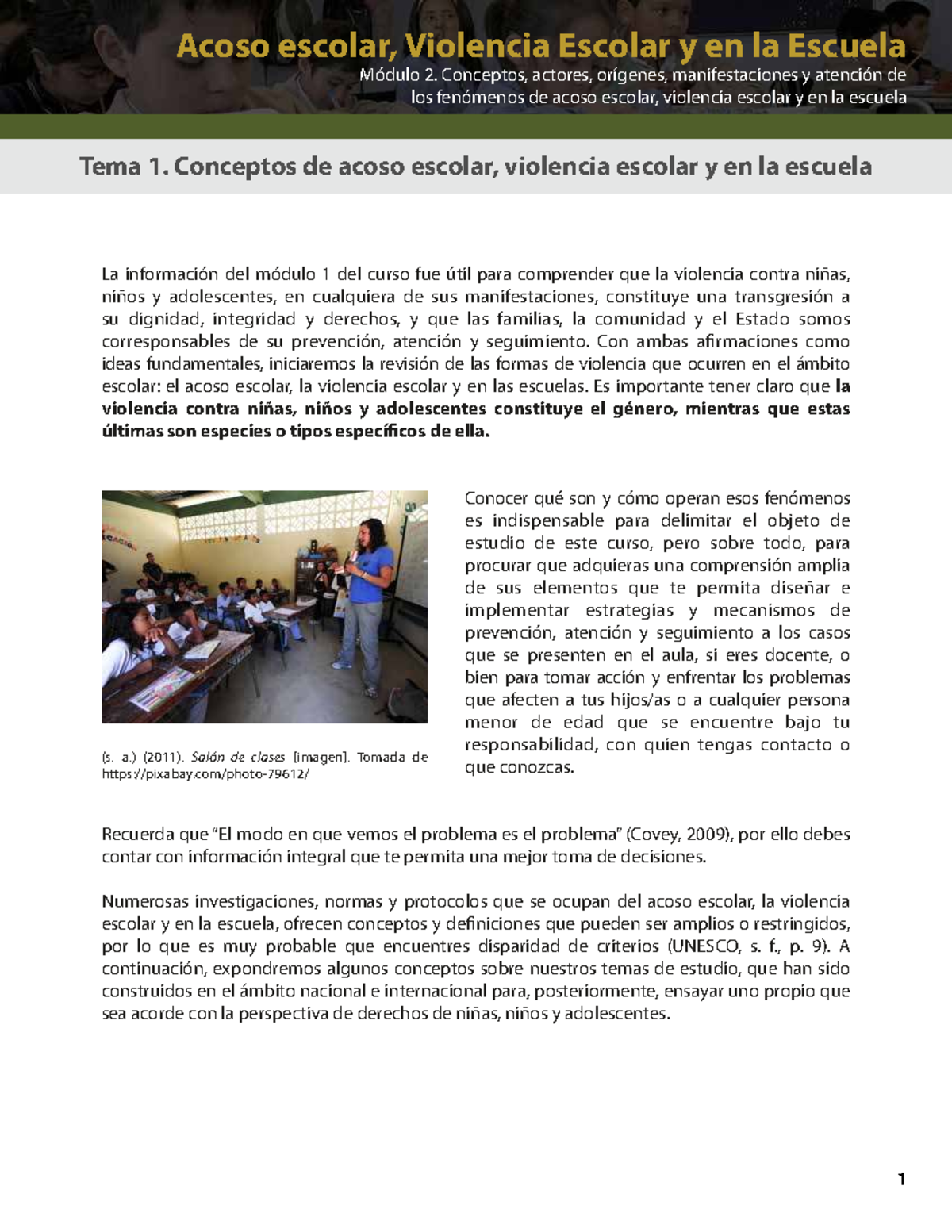 Módulo 2: Acoso Escolar y Violencia en la Escuela - Conceptos y ...