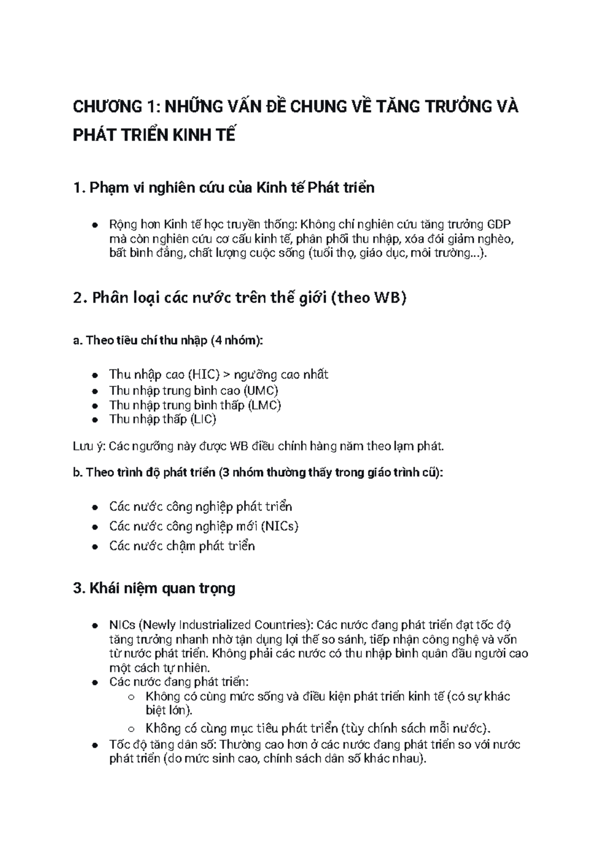 LÝ THUYẾT KINH TẾ PHÁT TRIỂN (KTPT) - CHƯƠNG 1 ĐẾN CHƯƠNG 5 - Studocu