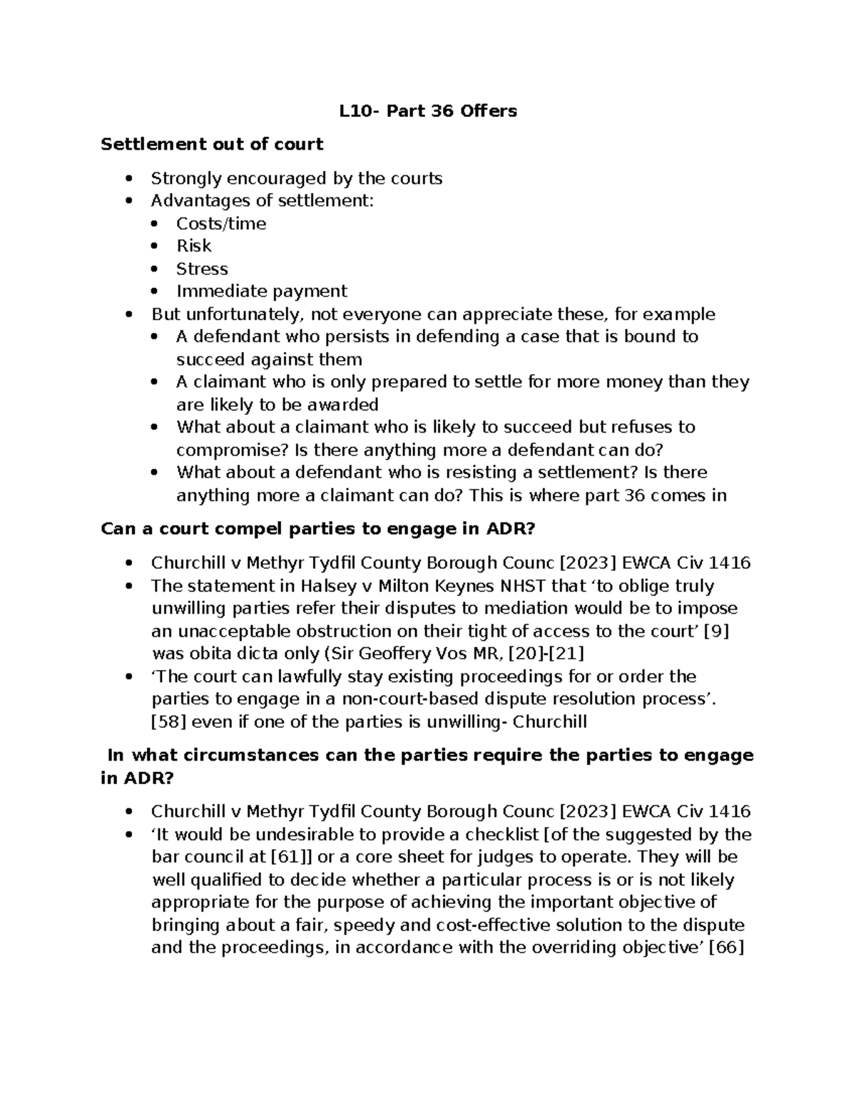 L10 - Understanding Part 36 Offers: Settlement Strategies and ...
