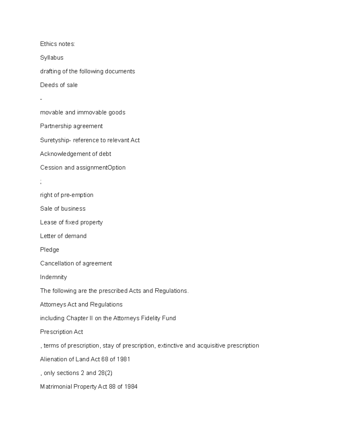 Ethics Study Notes: Key Concepts & Legal Principles for Exams - Studocu