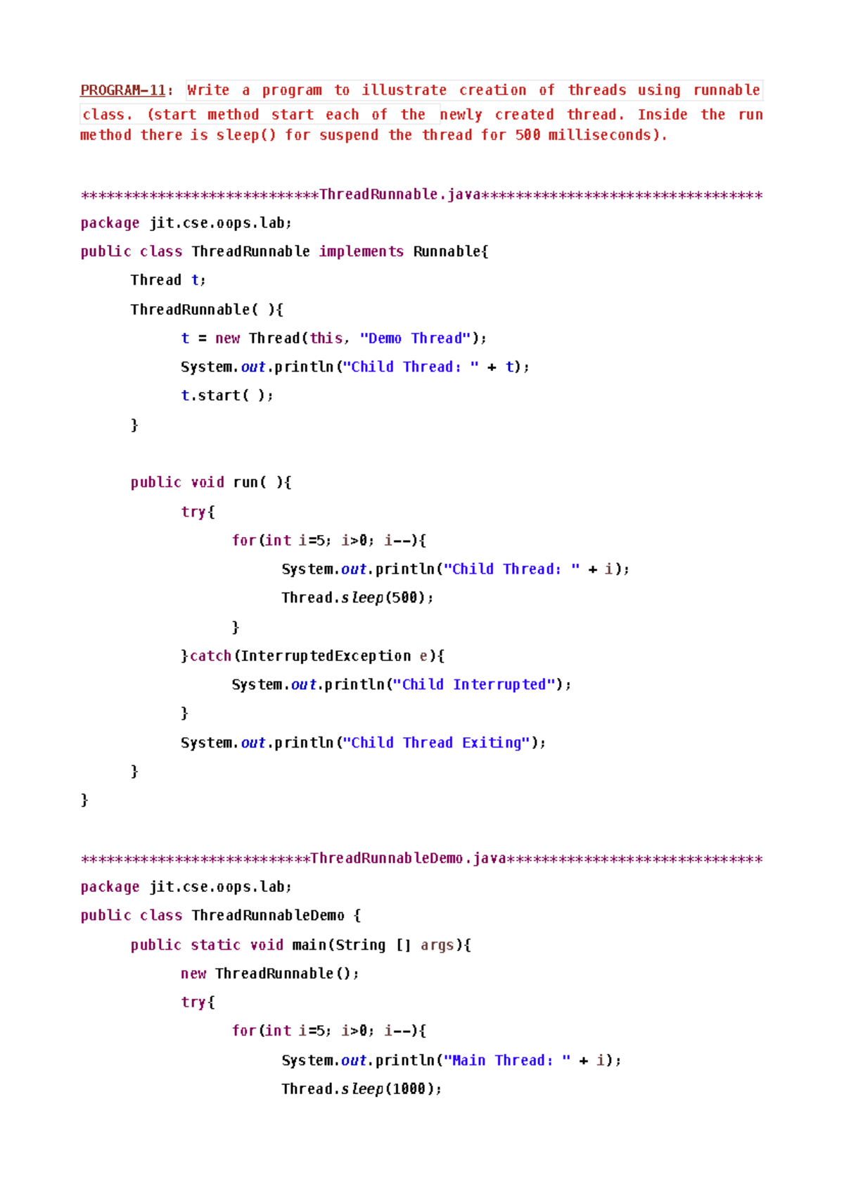 Prog11 OOPS - OOPS with JAVA - oops with java - Write a program to ...