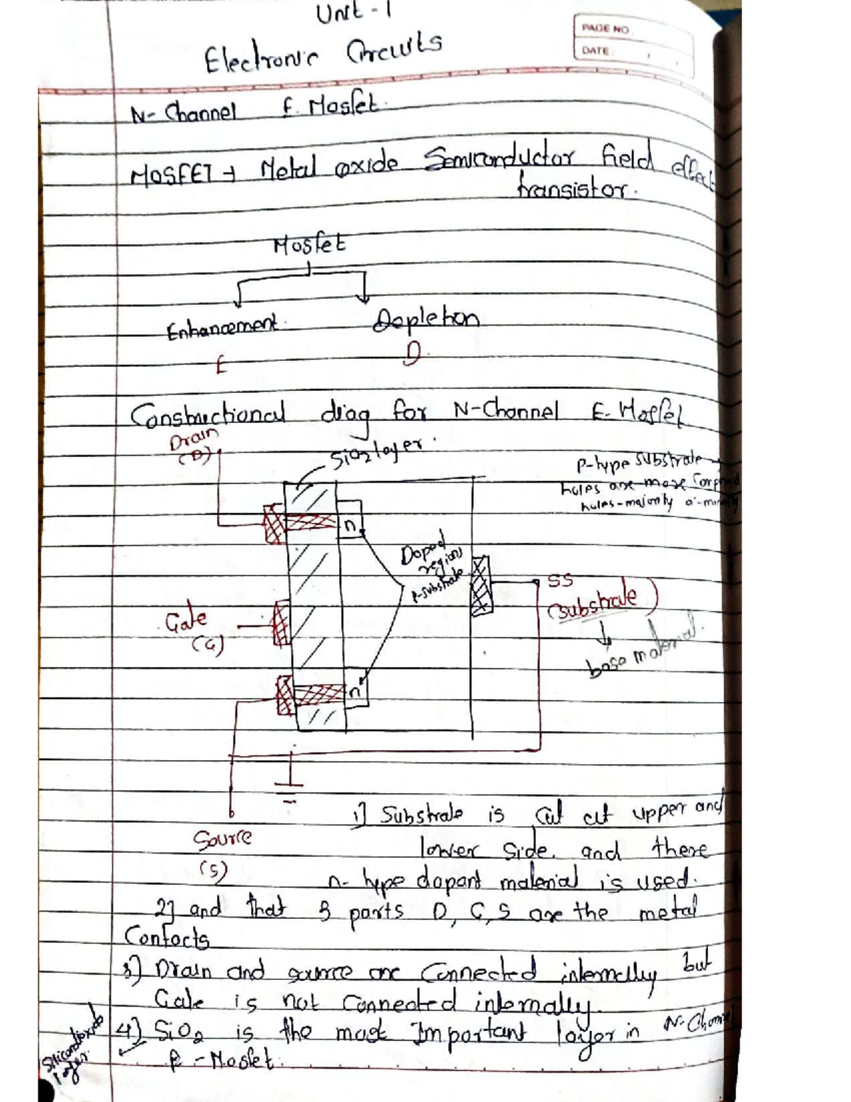 EC Unit 1 - Lecture Notes on MOSFETs and Electronic Circuits - Studocu