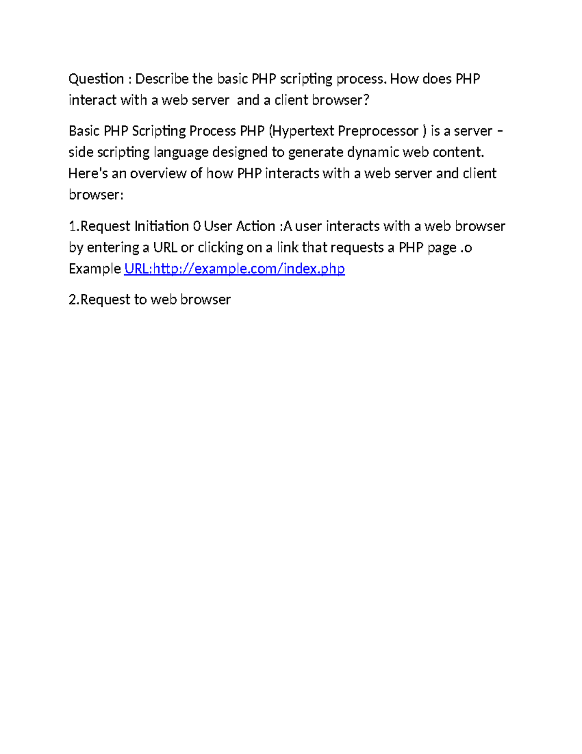 New Microsoft Word Document - Question : Describe the basic PHP ...
