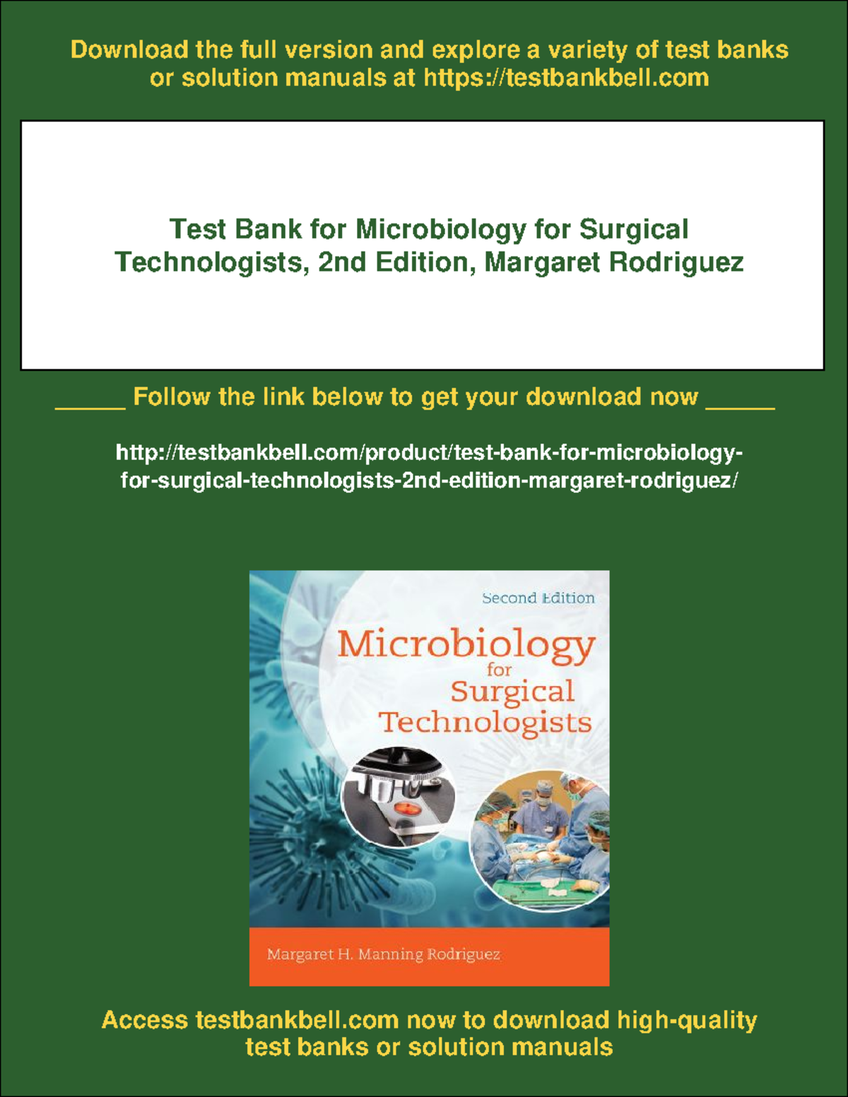 Test Bank for Microbiology for Surgical Technologists, 2nd Ed. - Studocu